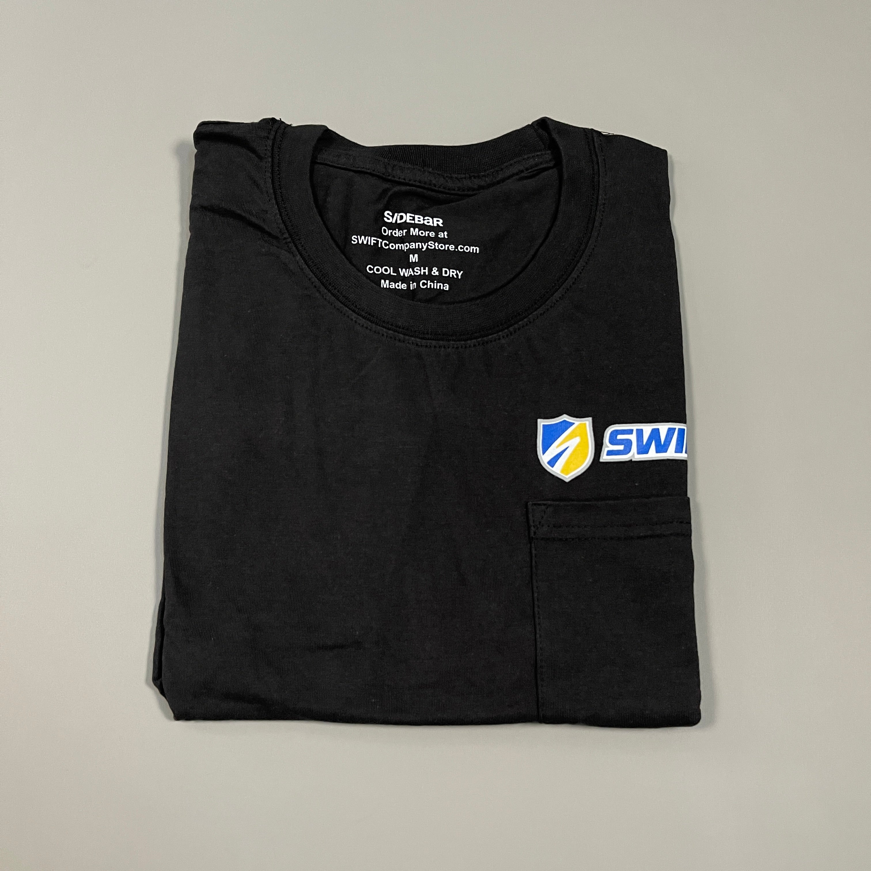 SWIFT Transportation Driver T-Shirt w/Pocket Unisex Sz M Black SW-170 (New Other)