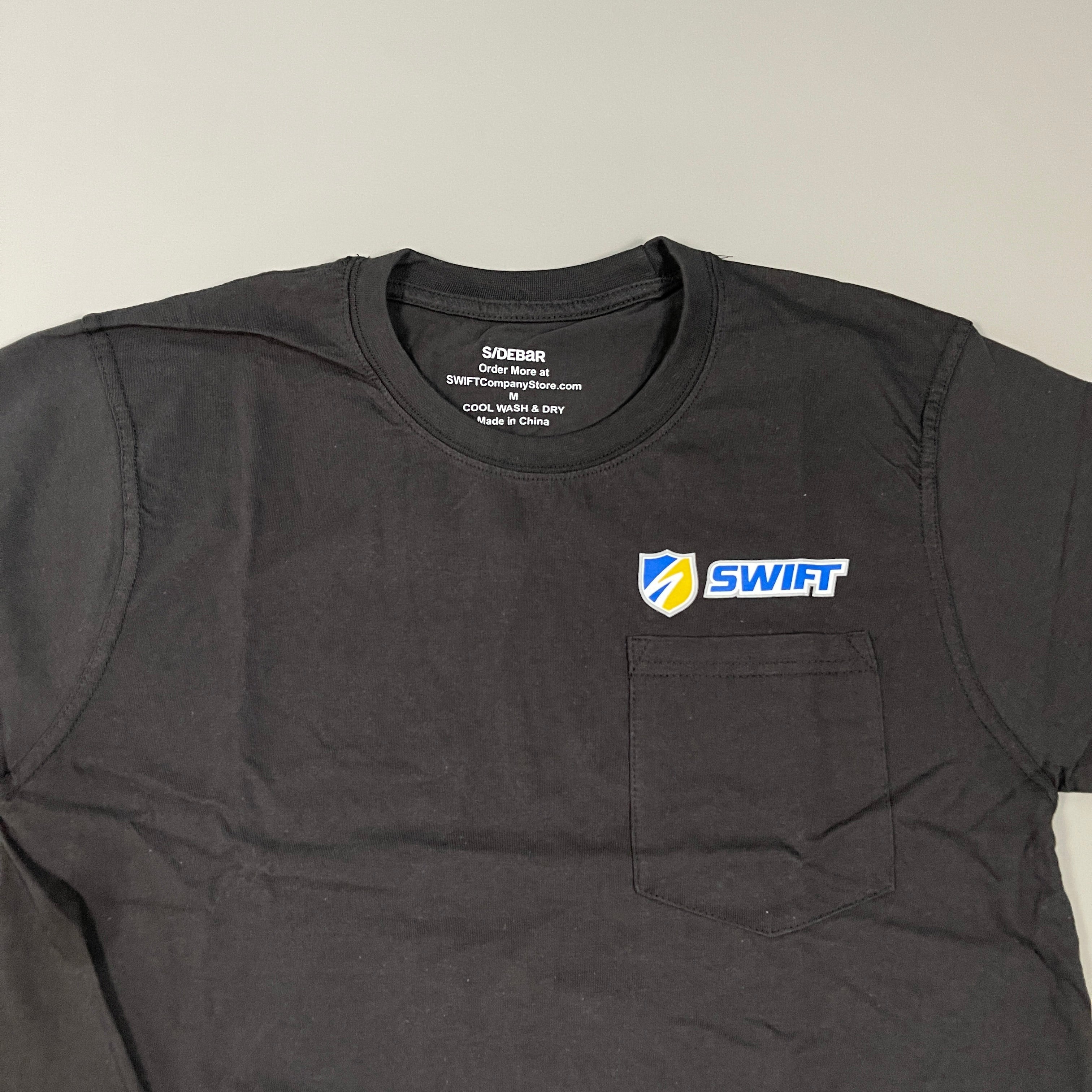SWIFT Transportation Driver T-Shirt w/Pocket Unisex Sz M Black SW-170 (New Other)
