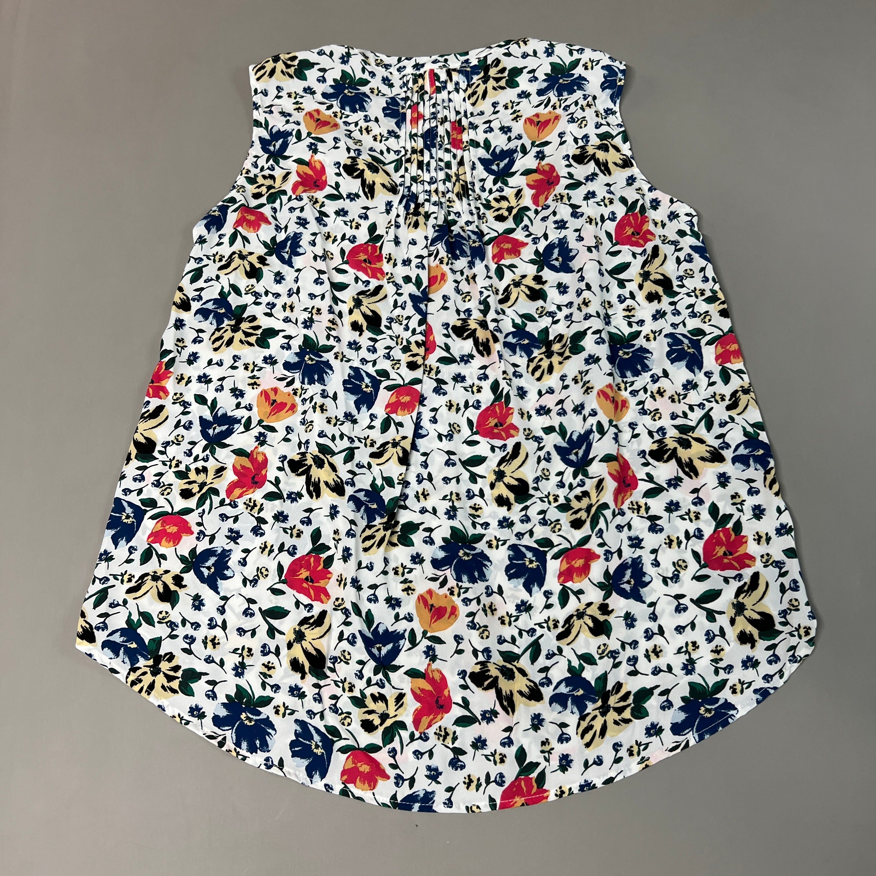 CHELSEA & THEODORE Sleeveless Blouse Women's Size M Bash Floral White 2165072 (NEW)