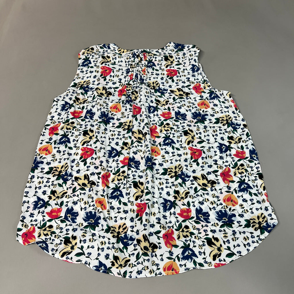 CHELSEA & THEODORE Sleeveless Blouse Women's Size XL Bash Floral White 2165072 (NEW)