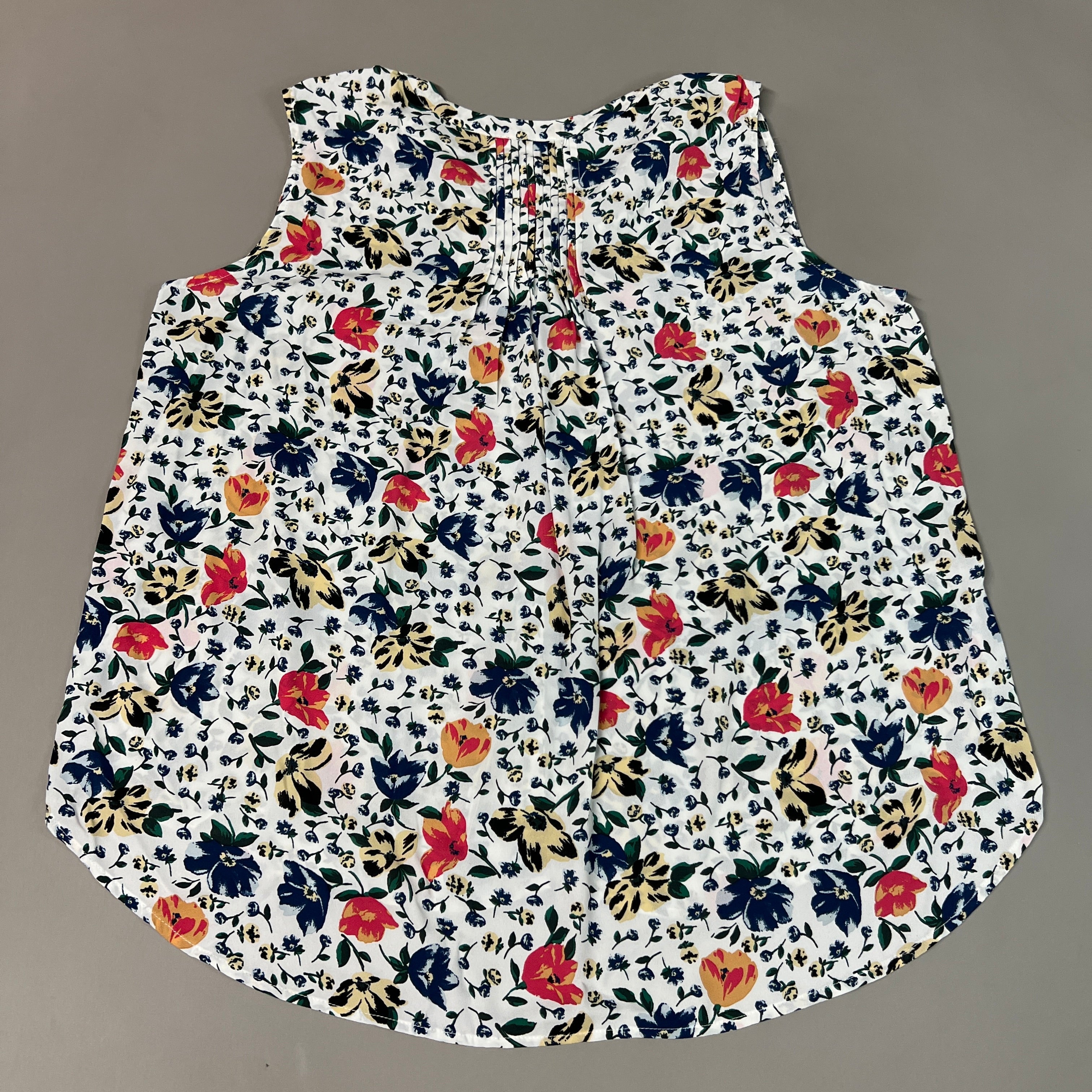 CHELSEA & THEODORE Sleeveless Blouse Women's Size XXL Bash Floral White 2165072 (NEW)