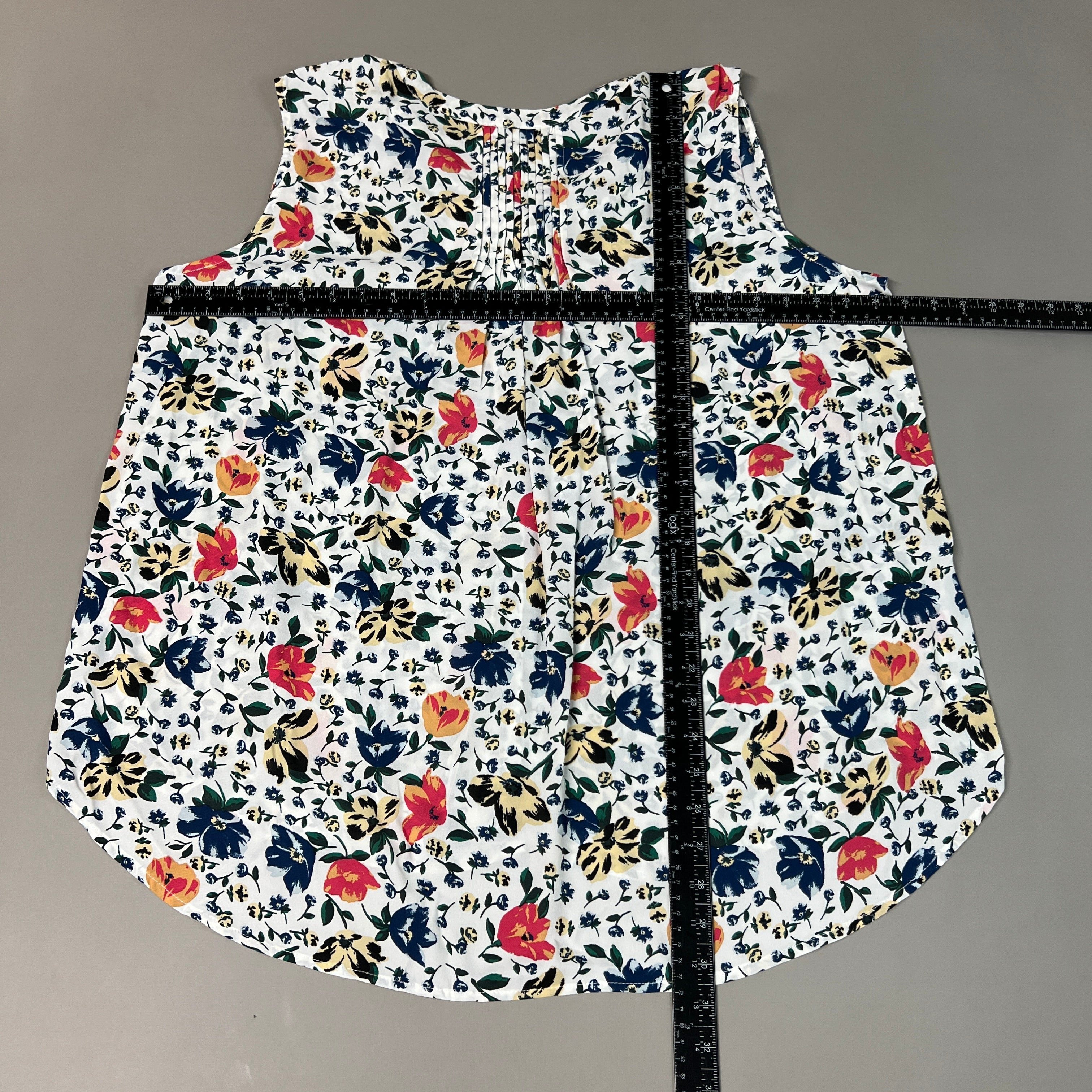 CHELSEA & THEODORE Sleeveless Blouse Women's Size XXL Bash Floral White 2165072 (NEW)