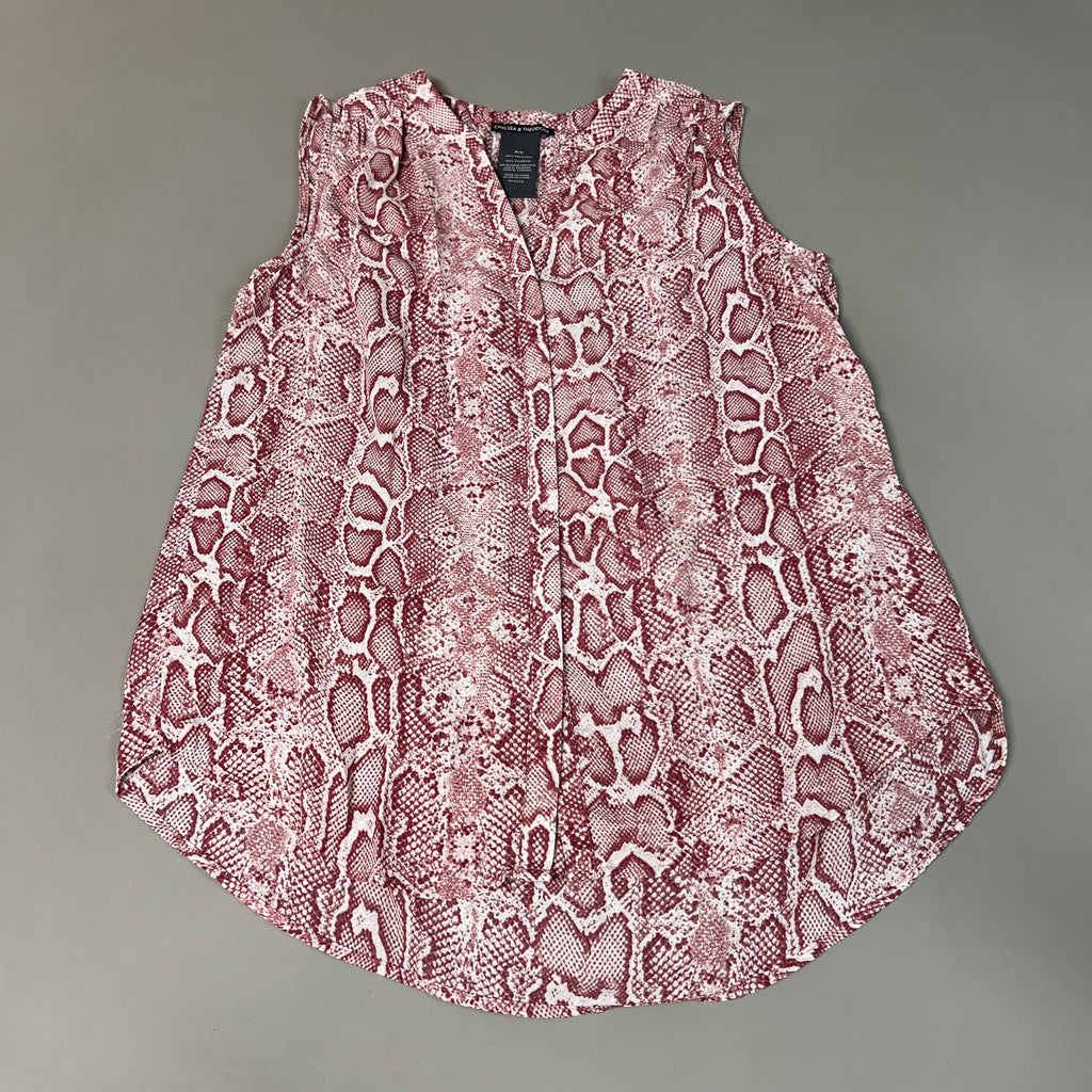 CHELSEA & THEODORE Sleeveless Blouse Women's Size S Pink Python 2165072 (NEW)