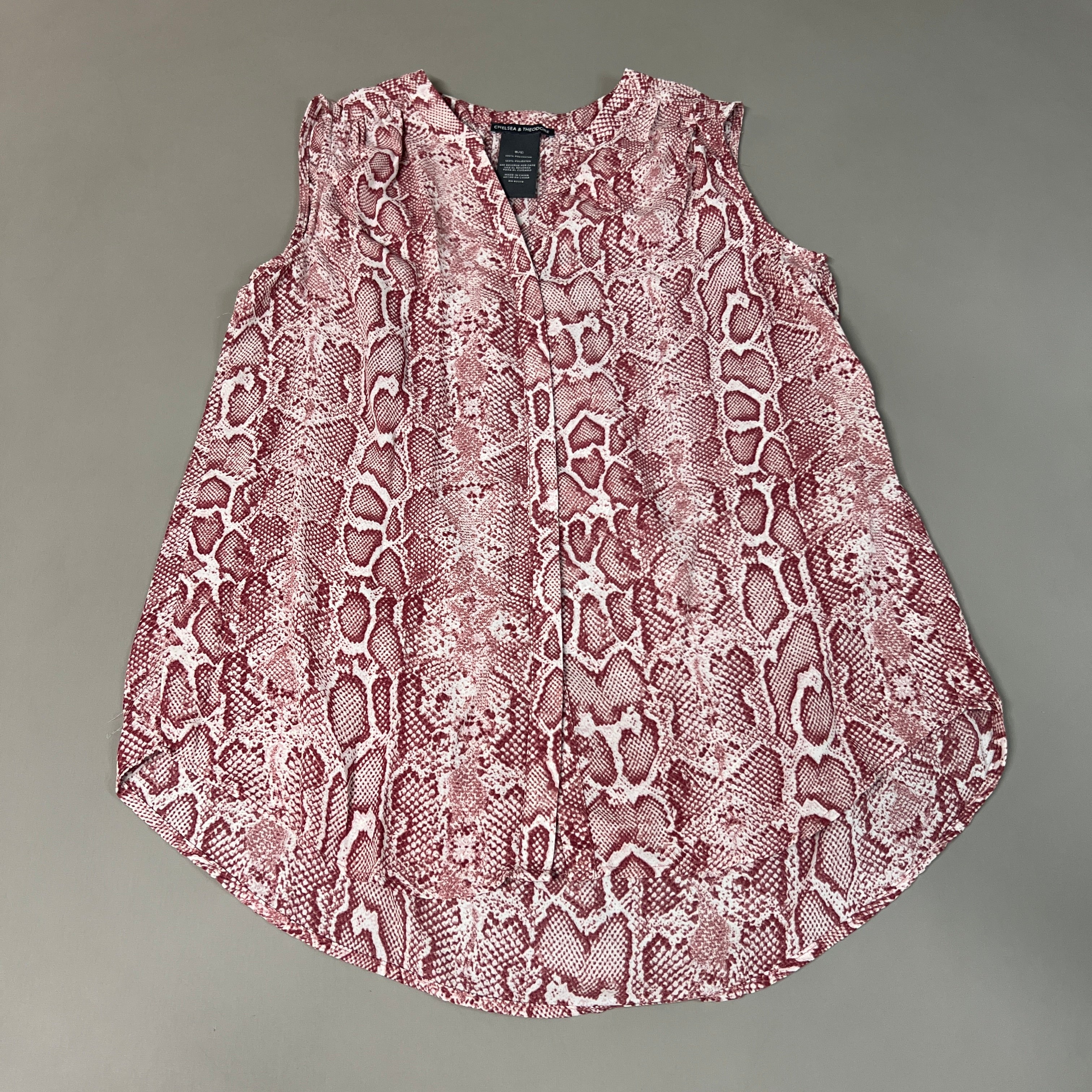 CHELSEA & THEODORE Sleeveless Blouse Women's Size S Pink Python 2165072 (NEW)