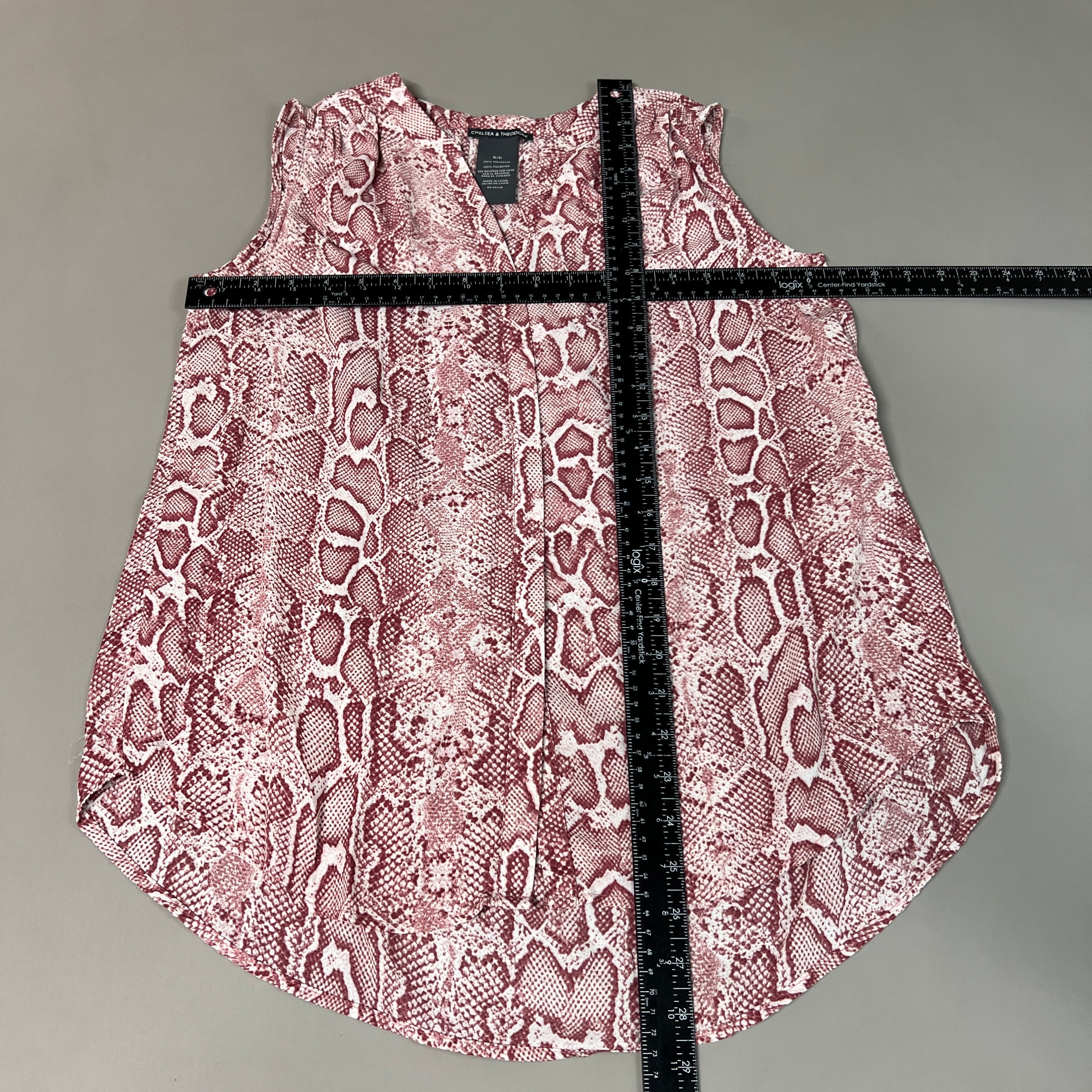 CHELSEA & THEODORE Sleeveless Blouse Women's Size S Pink Python 2165072 (NEW)