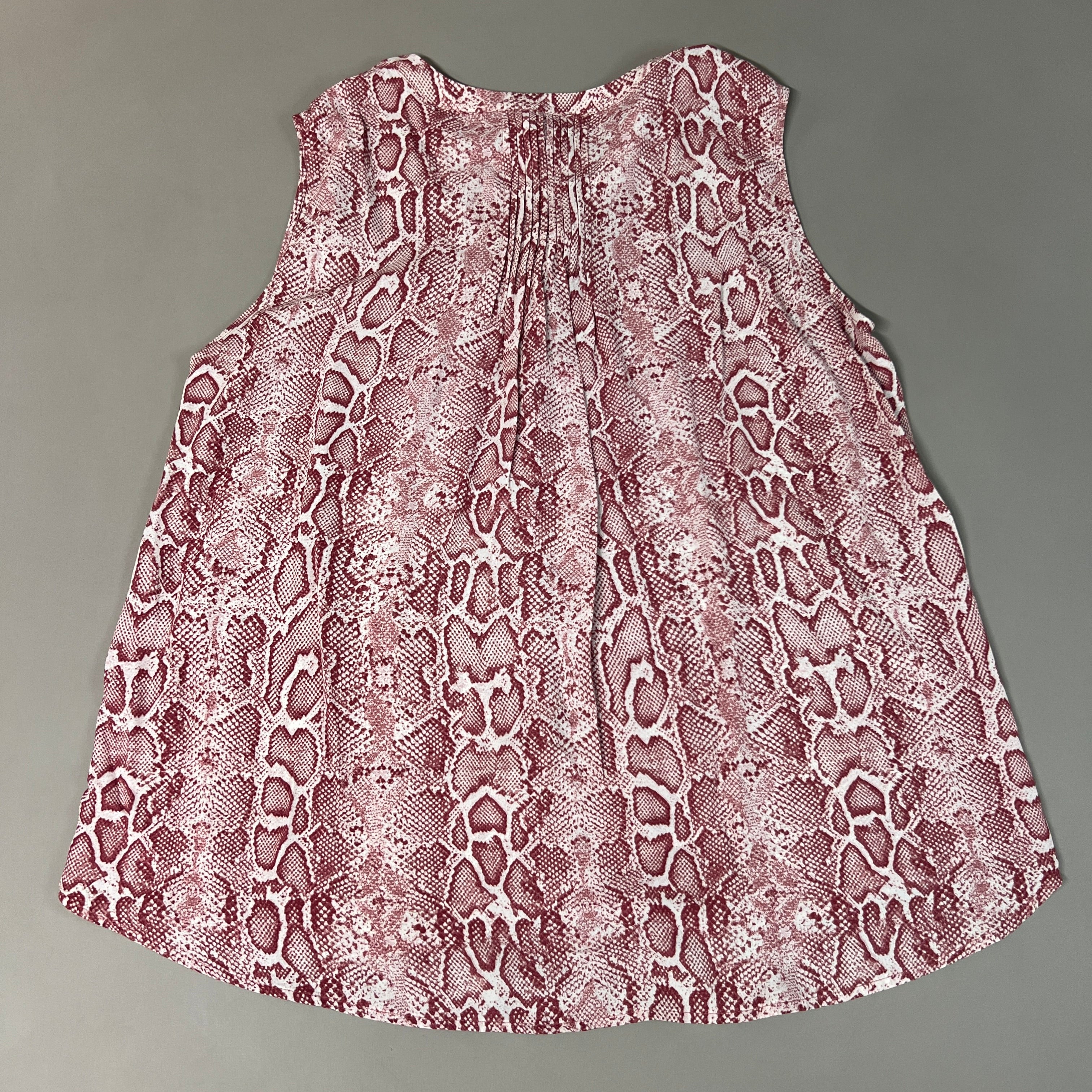 CHELSEA & THEODORE Sleeveless Blouse Women's Size XL Pink Python 2165072 (NEW)