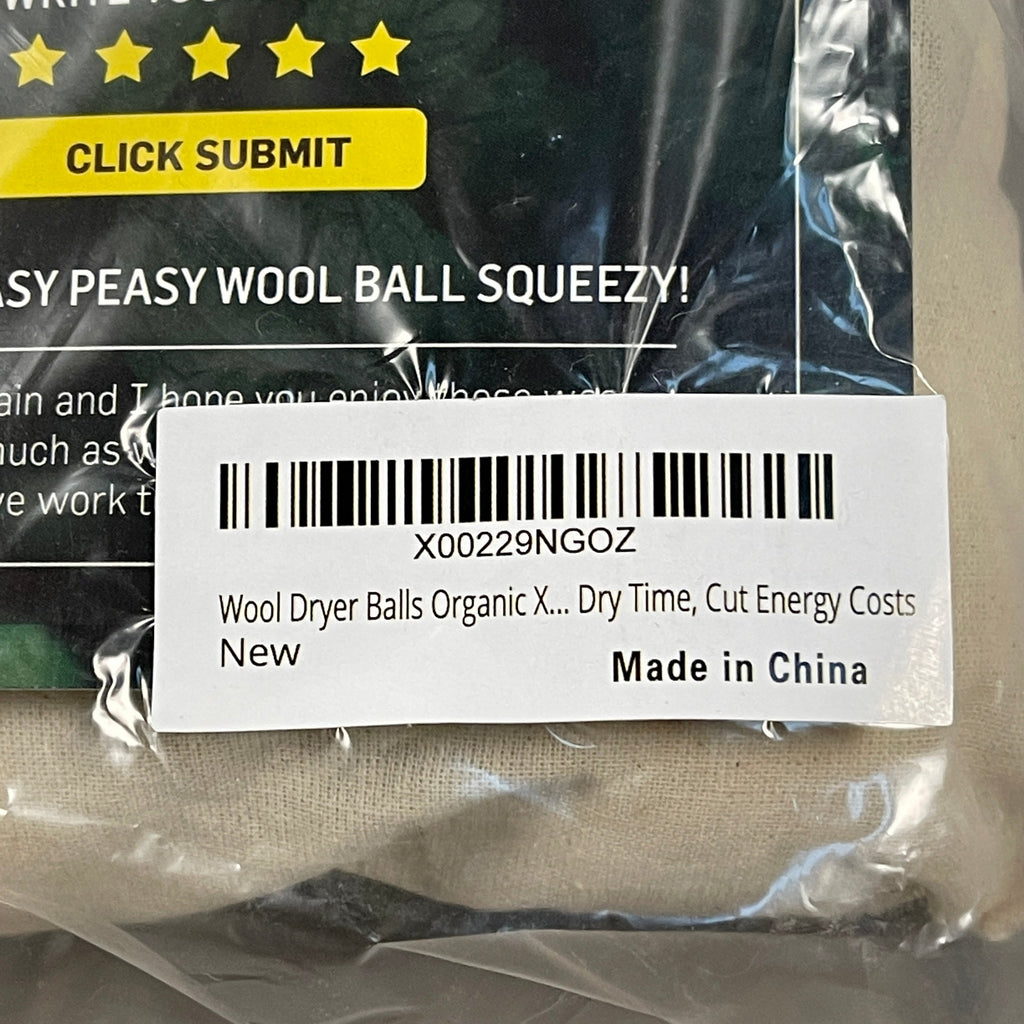 ECOIGY Handmade Wool Dryer Balls 100% New Zealand Wool Set of 6 White XL (New)