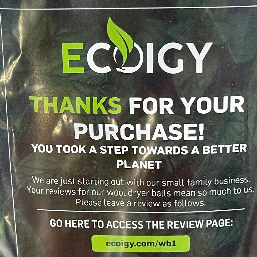 ECOIGY Handmade Wool Dryer Balls 100% New Zealand Wool Set of 6 White XL (New)