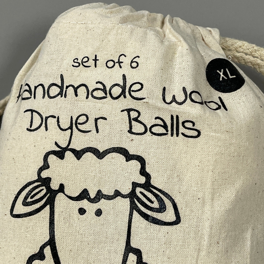 ECOIGY Handmade Wool Dryer Balls 100% New Zealand Wool Set of 6 White XL (New)