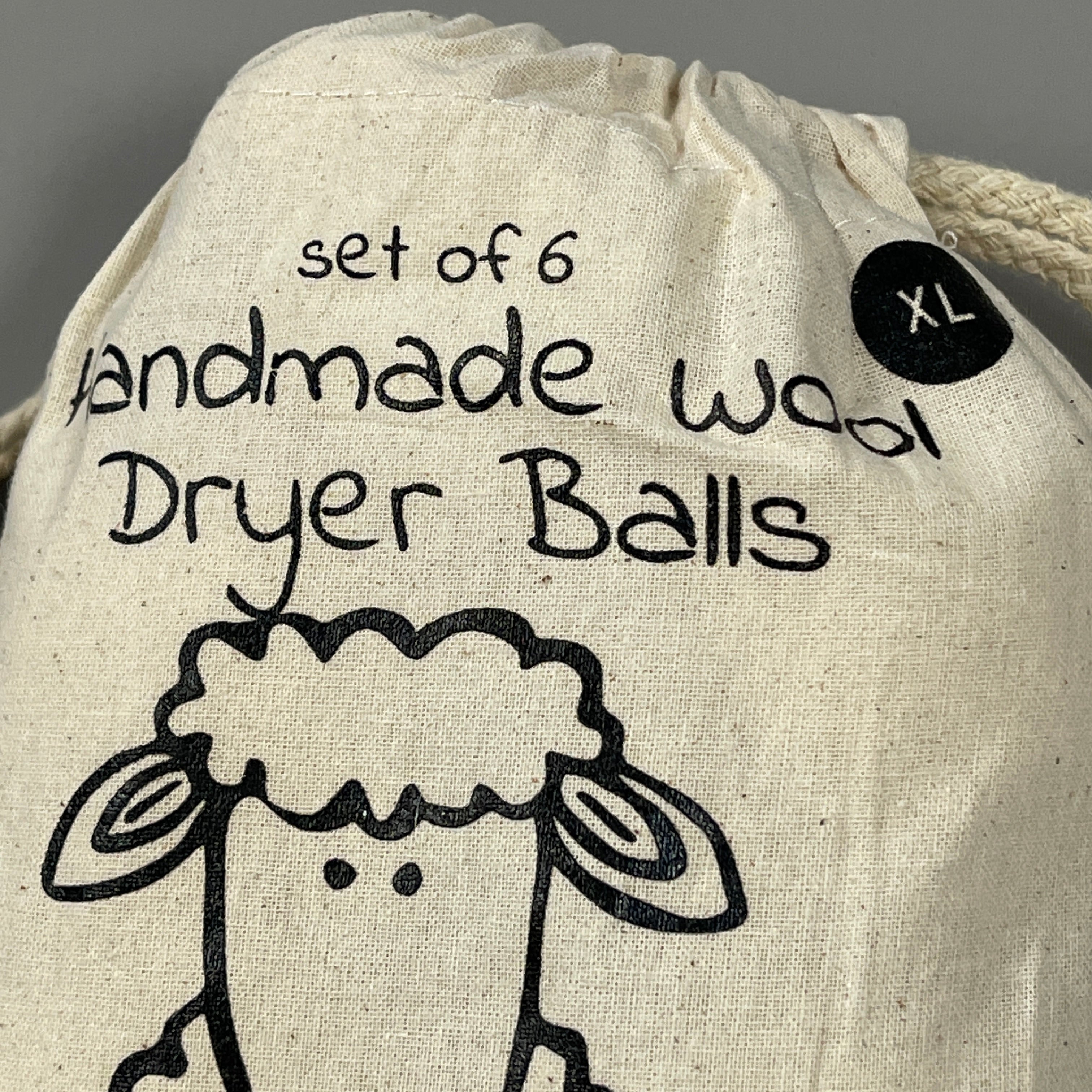 ECOIGY Handmade Wool Dryer Balls 100% New Zealand Wool Set of 6 White XL (New)