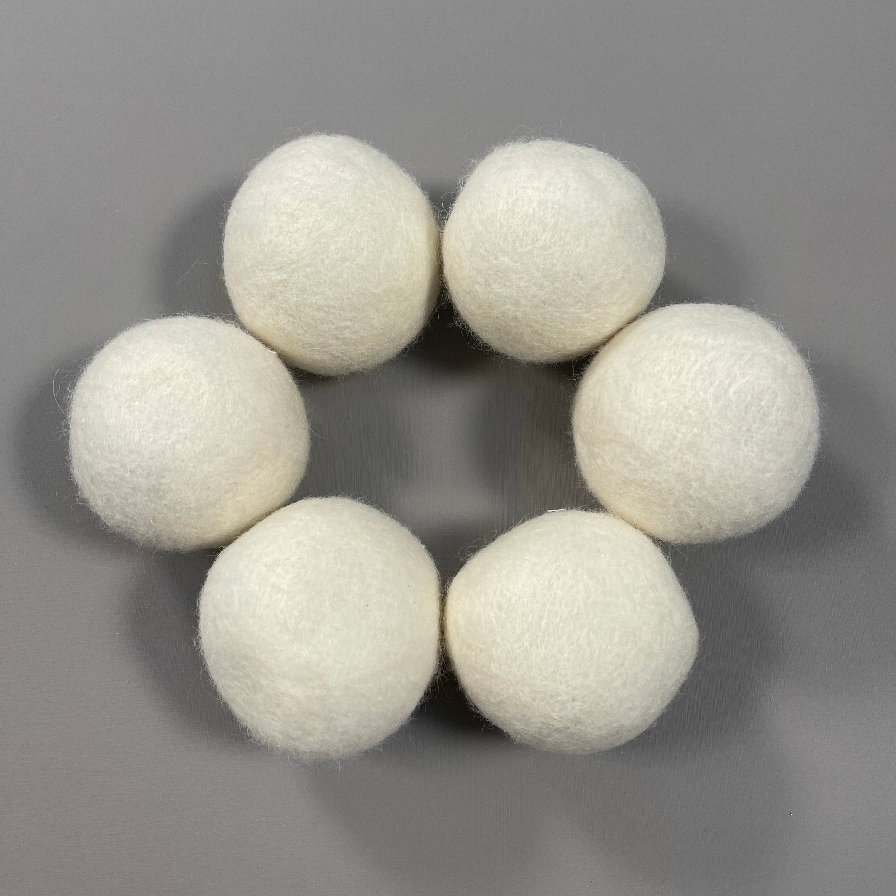 ECOIGY Handmade Wool Dryer Balls 100% New Zealand Wool Set of 6 White XL (New)