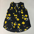 CHELSEA & THEODORE Sleeveless Blouse Women's Size M Black/Yellow Tulip 2165072 (NEW)