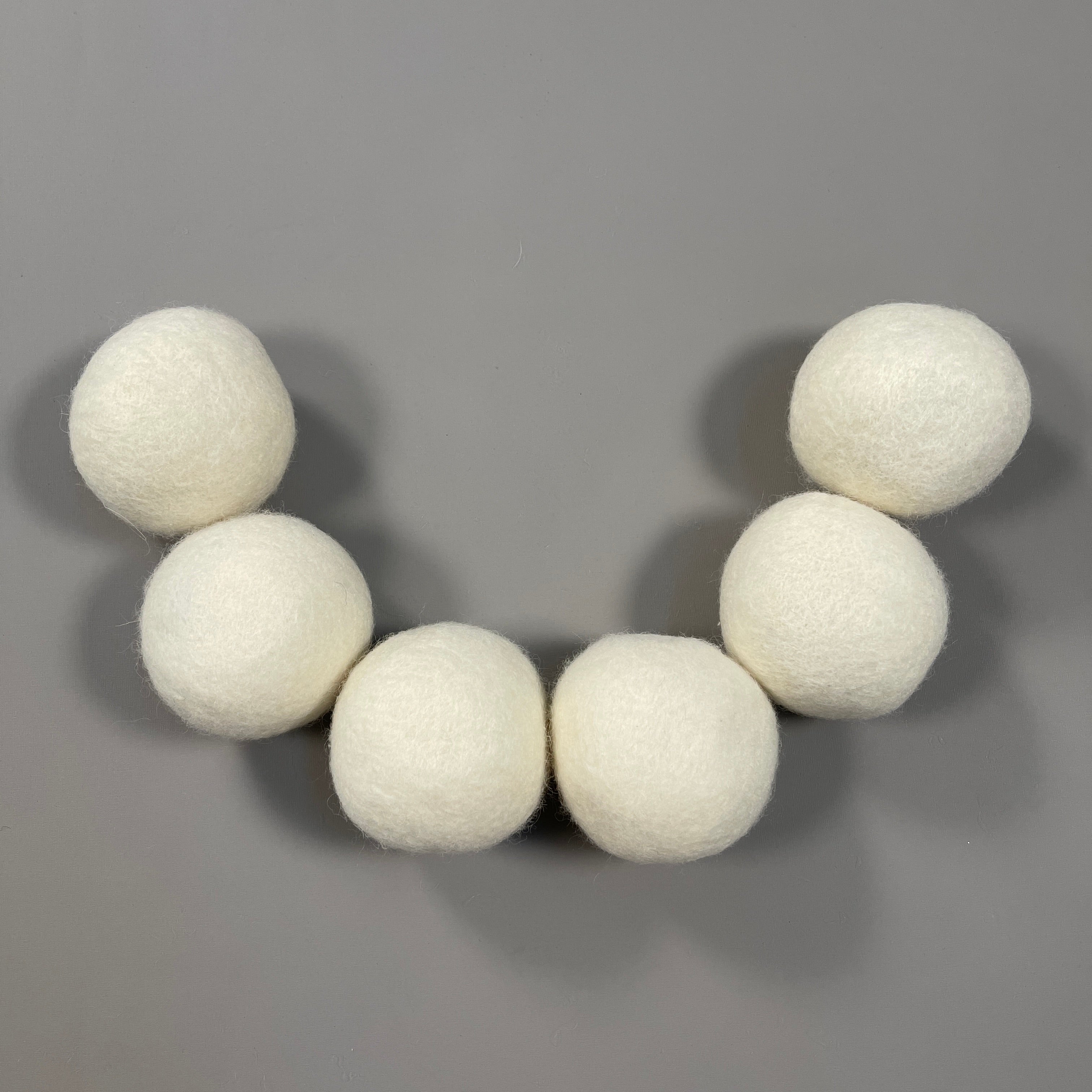 ECOIGY Handmade Wool Dryer Balls 100% New Zealand Wool Set of 6 White XL (New)