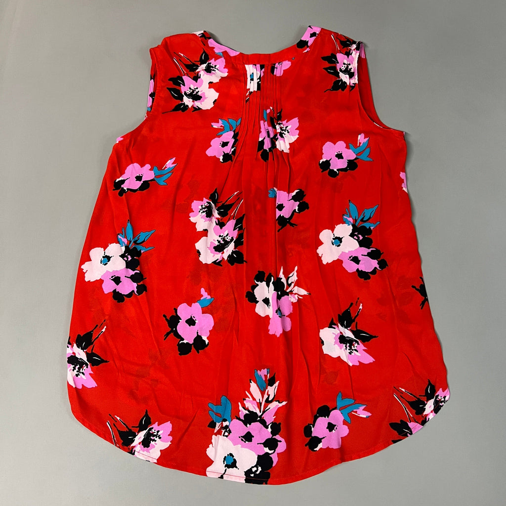 CHELSEA & THEODORE Sleeveless Blouse Women's Size M Red Floral Paisley 2165072 (NEW)