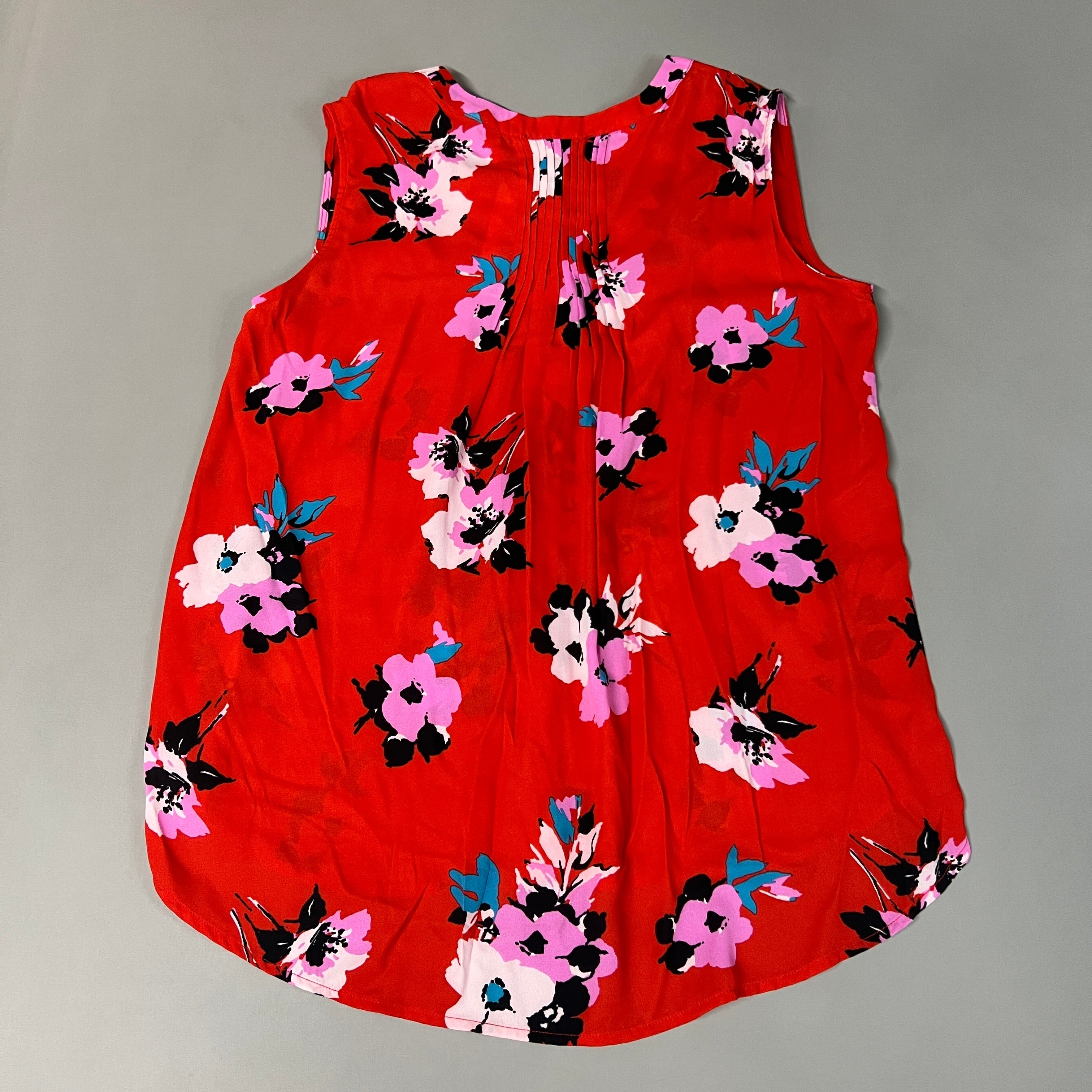 CHELSEA & THEODORE Sleeveless Blouse Women's Size M Red Floral Paisley 2165072 (NEW)