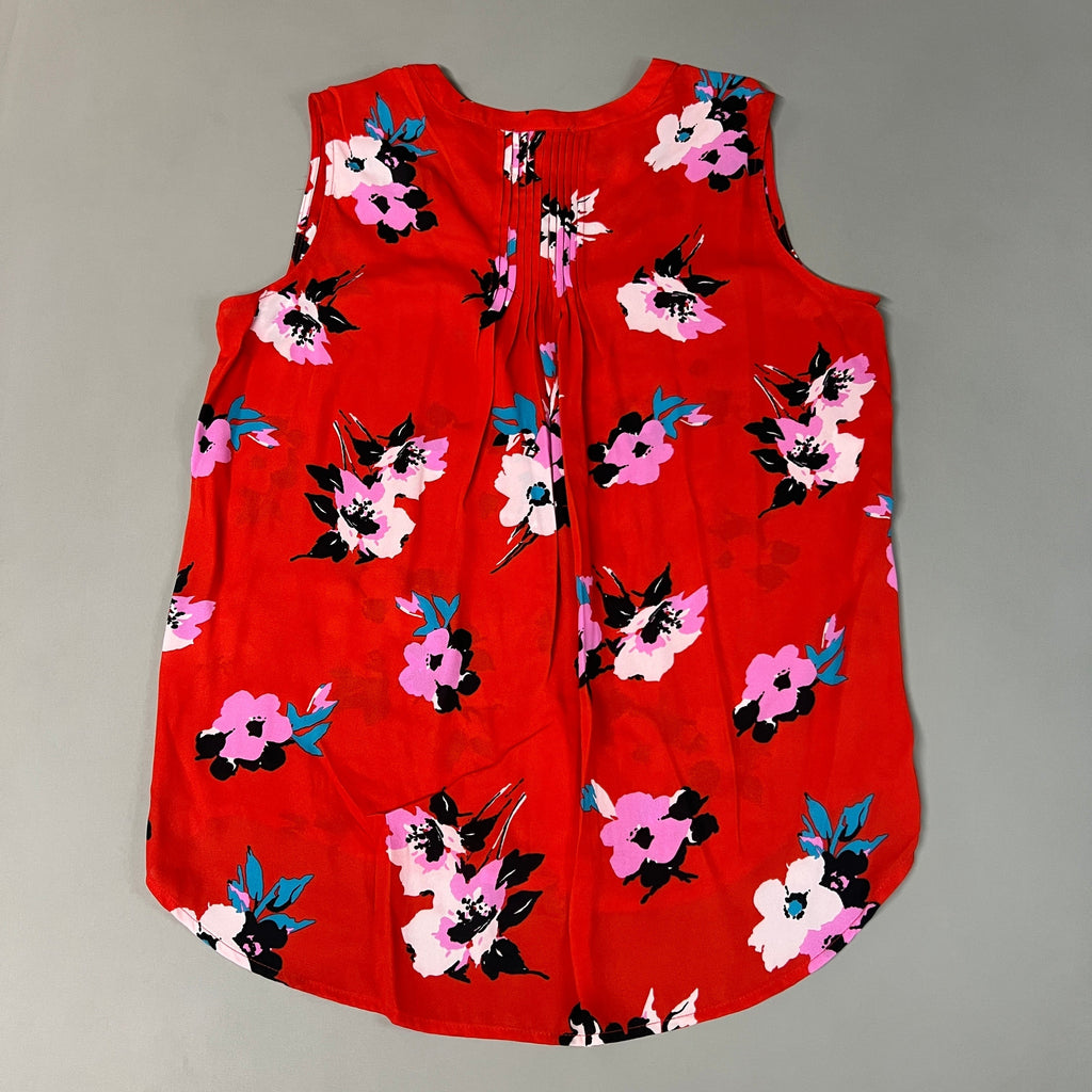 CHELSEA & THEODORE Sleeveless Blouse Women's Size L Red Floral Paisley 2165072 (NEW)