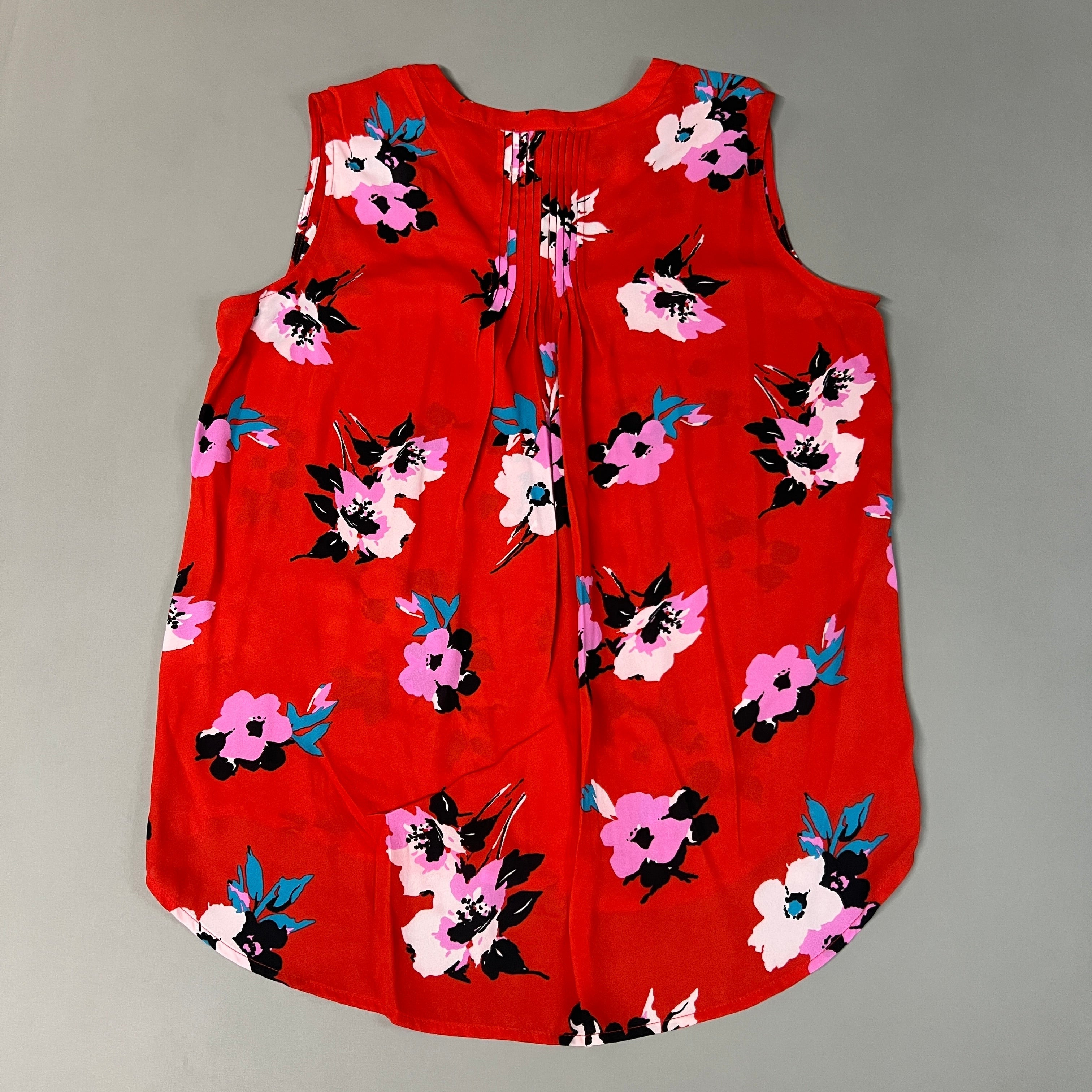 CHELSEA & THEODORE Sleeveless Blouse Women's Size L Red Floral Paisley 2165072 (NEW)
