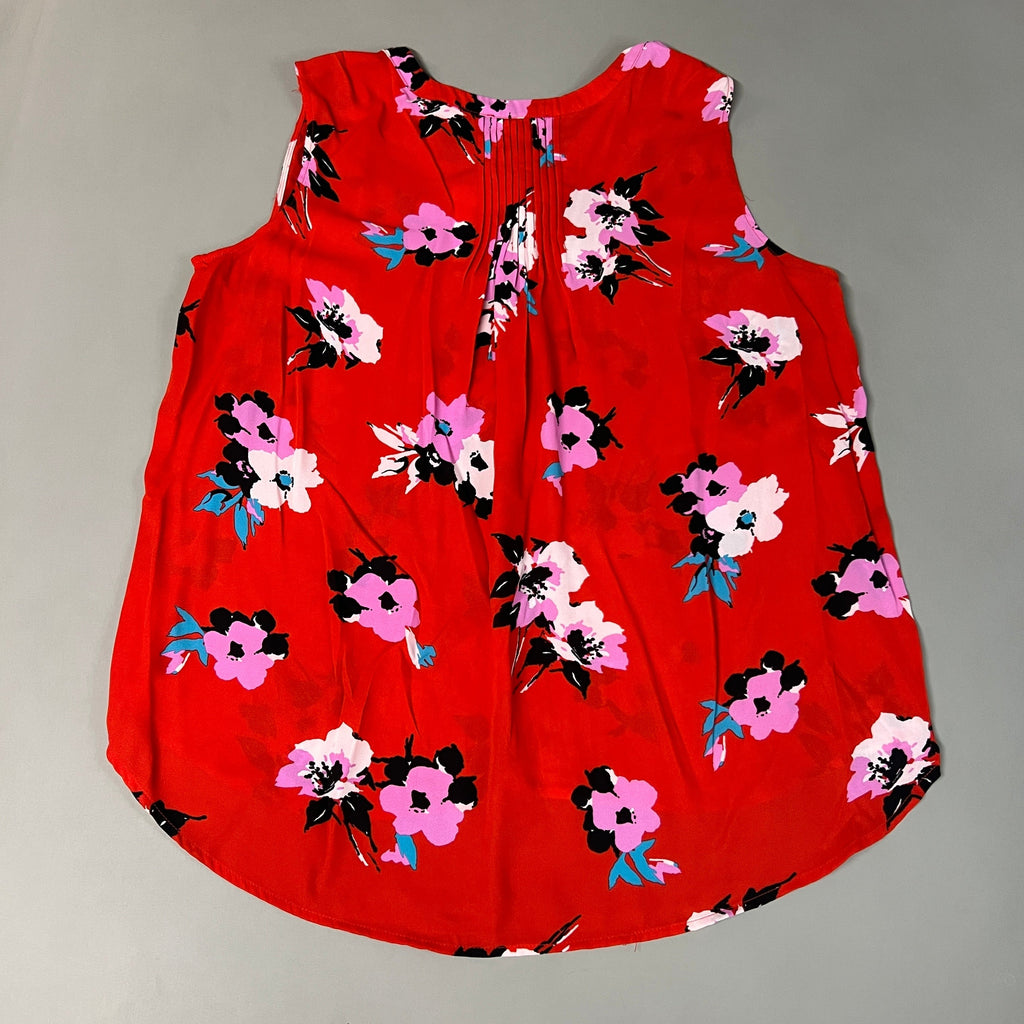 CHELSEA & THEODORE Sleeveless Blouse Women's Size XL Red Floral Paisley 2165072 (NEW)