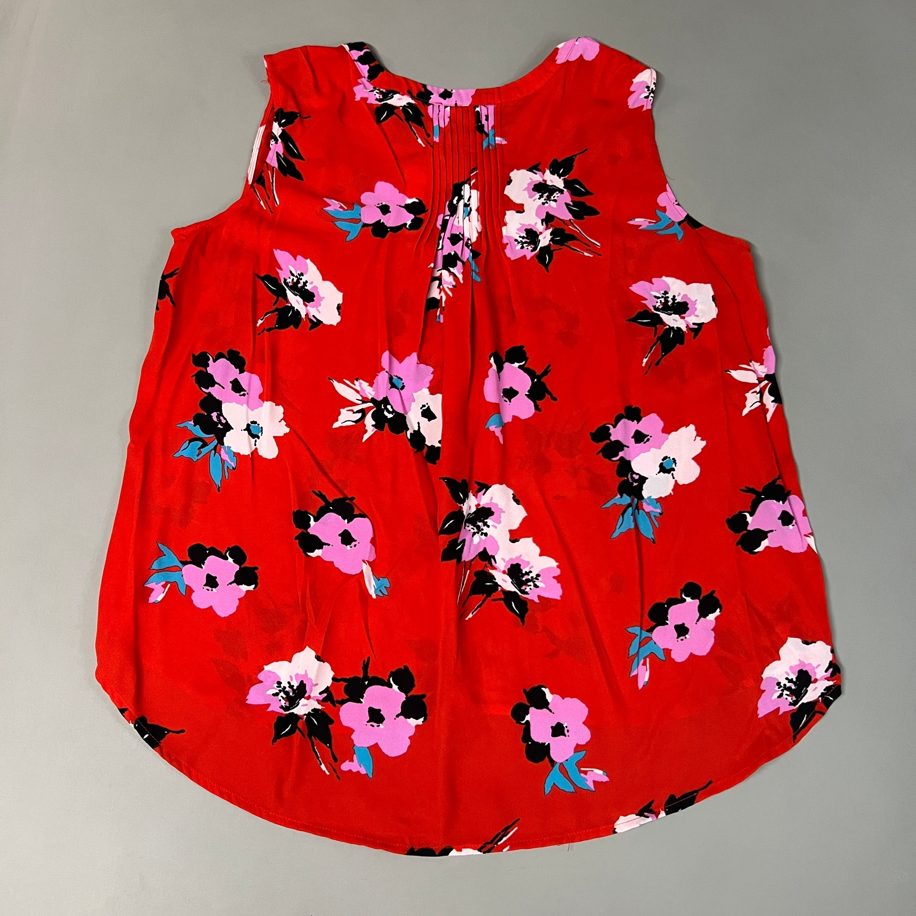 CHELSEA & THEODORE Sleeveless Blouse Women's Size XL Red Floral Paisley 2165072 (NEW)