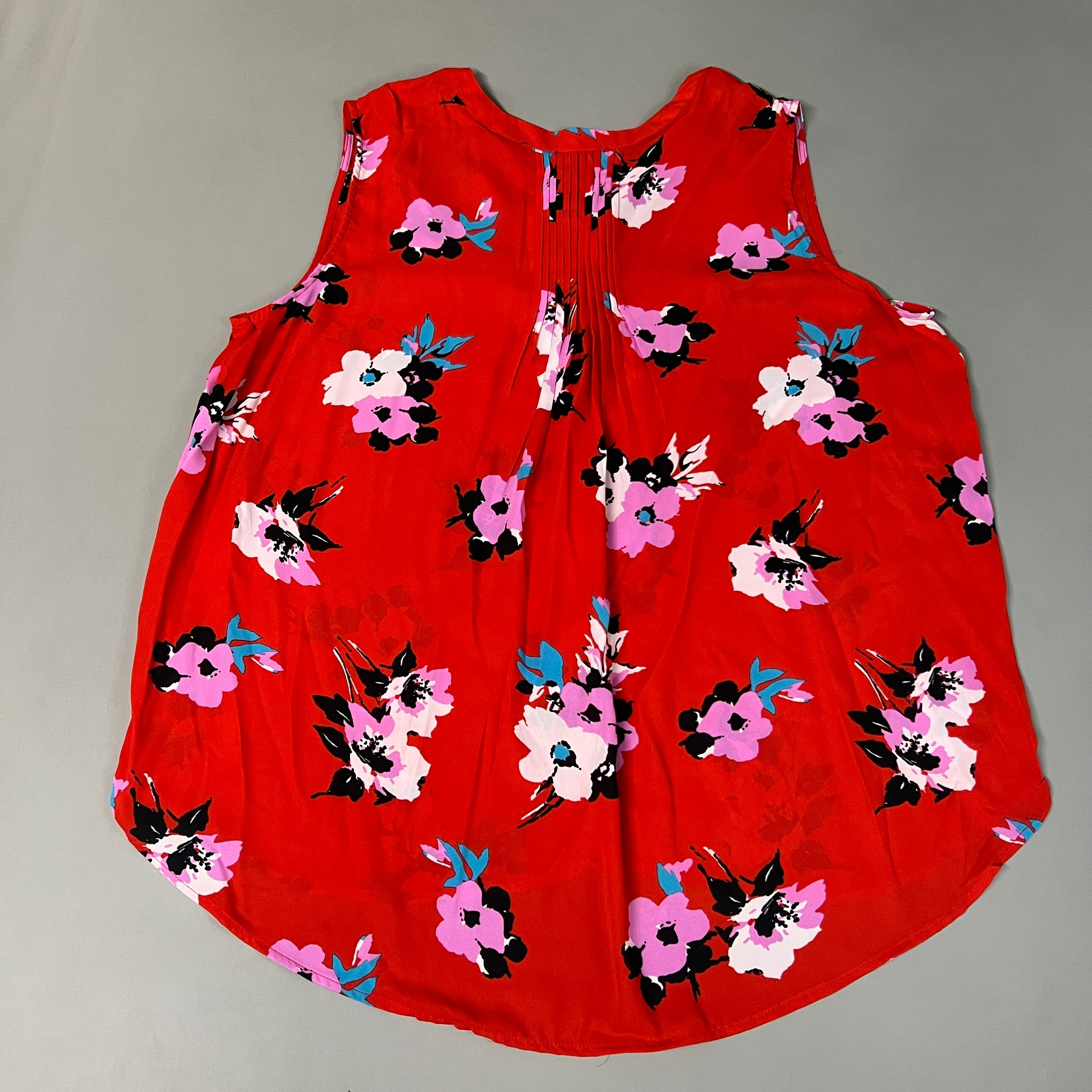 CHELSEA & THEODORE Sleeveless Blouse Women's Size XXL Red Floral Paisley 2165072 (NEW)