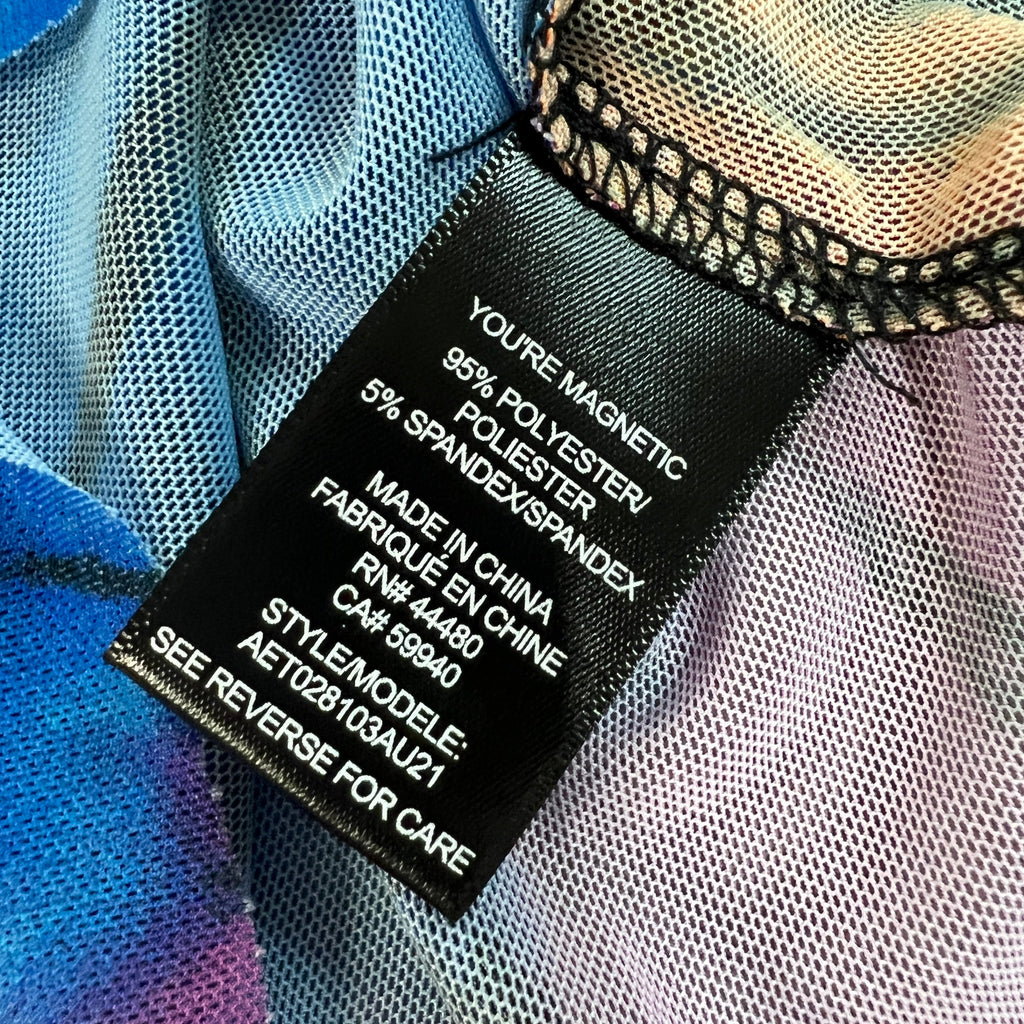 AFRM Zadie Turtleneck Pullover w/Thumb Holes Women's M Blue Halo Placement AET028103AU21 (New)