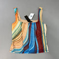 AFRM Cort Doubled Mesh Seaming Crop Top Women's S Blue Abstract Wave AET033437AU21 (New)
