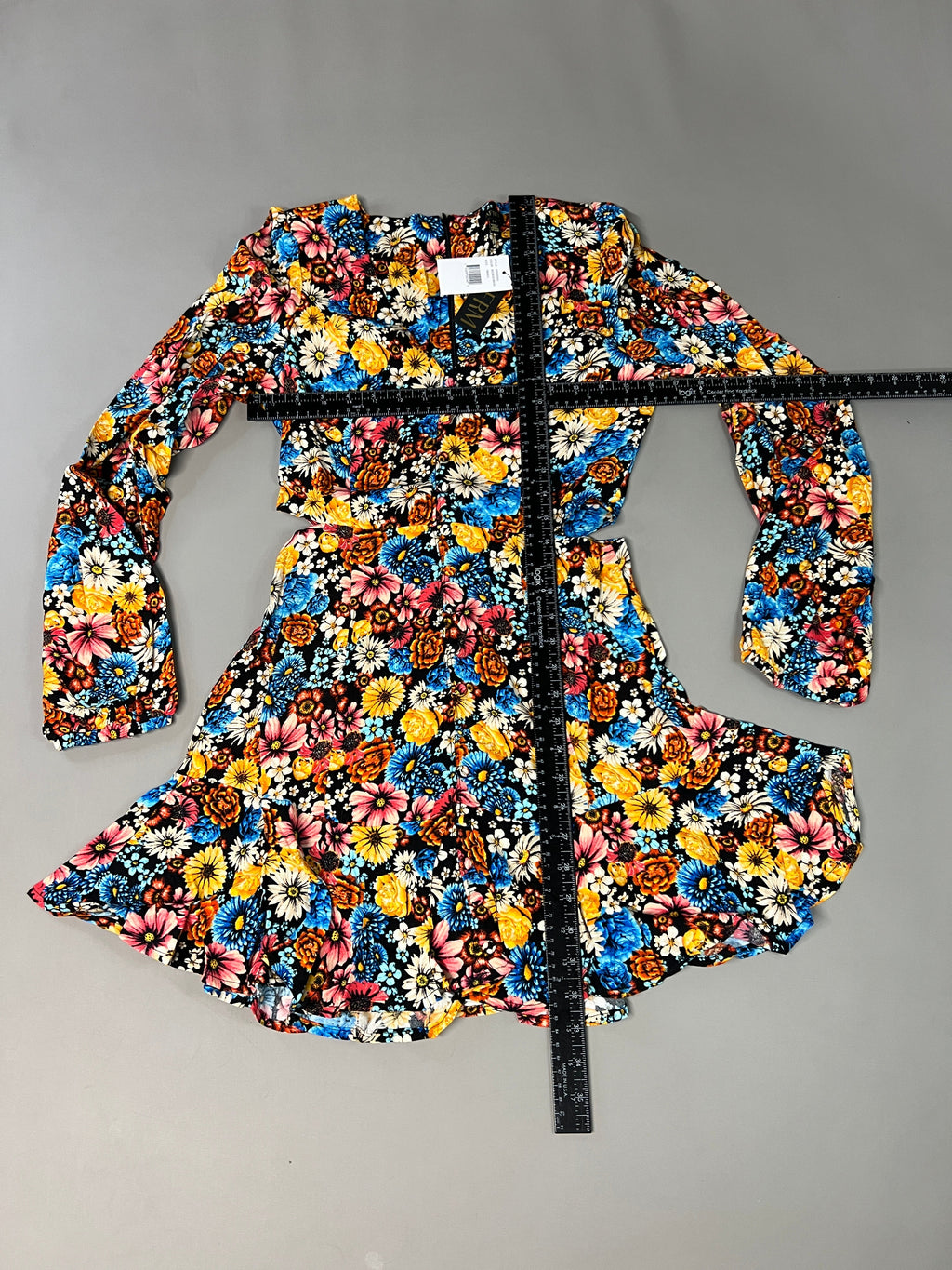 AFRM X Revolve Monna Sike Cutouts Mini Dress Women's S Multi Wildflower AED020544 (New)