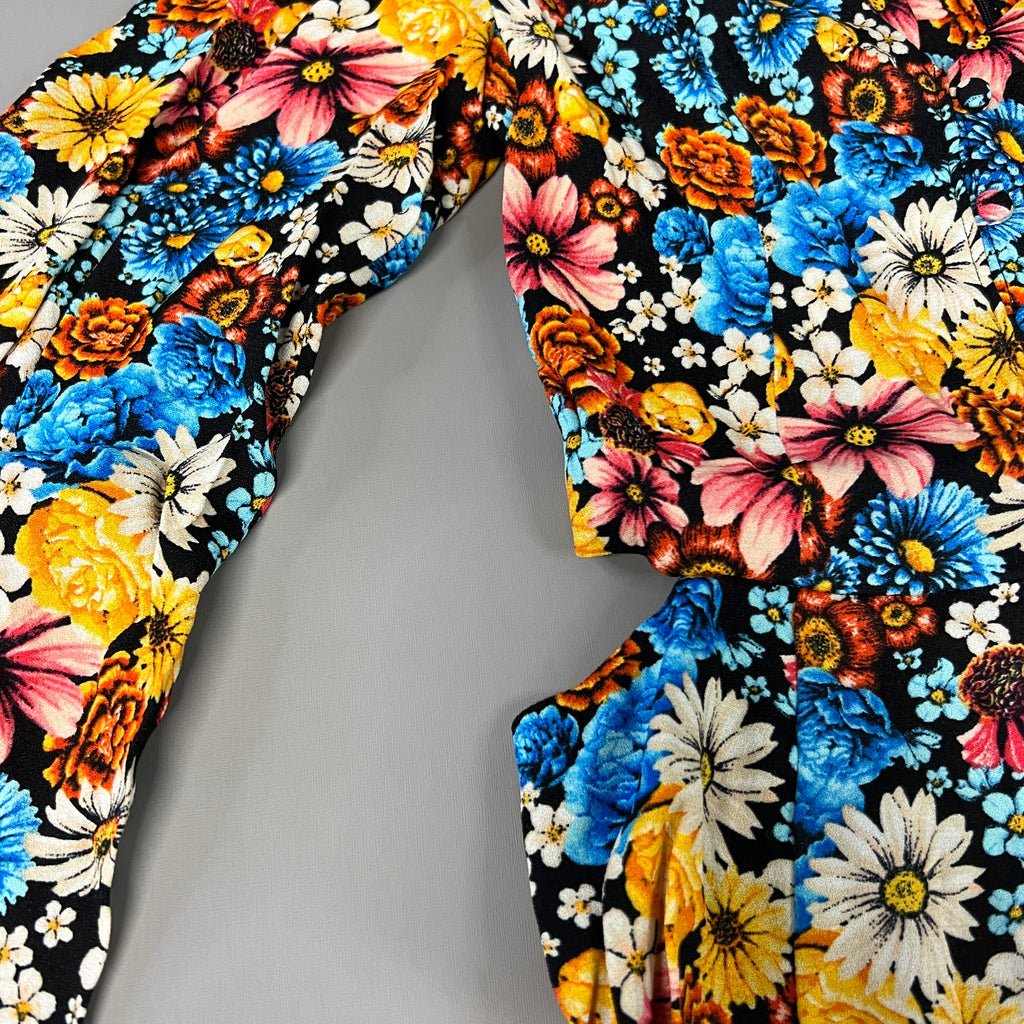 AFRM X Revolve Monna Sike Cutouts Mini Dress Women's XS Multi Wildflower AED020544 (New)