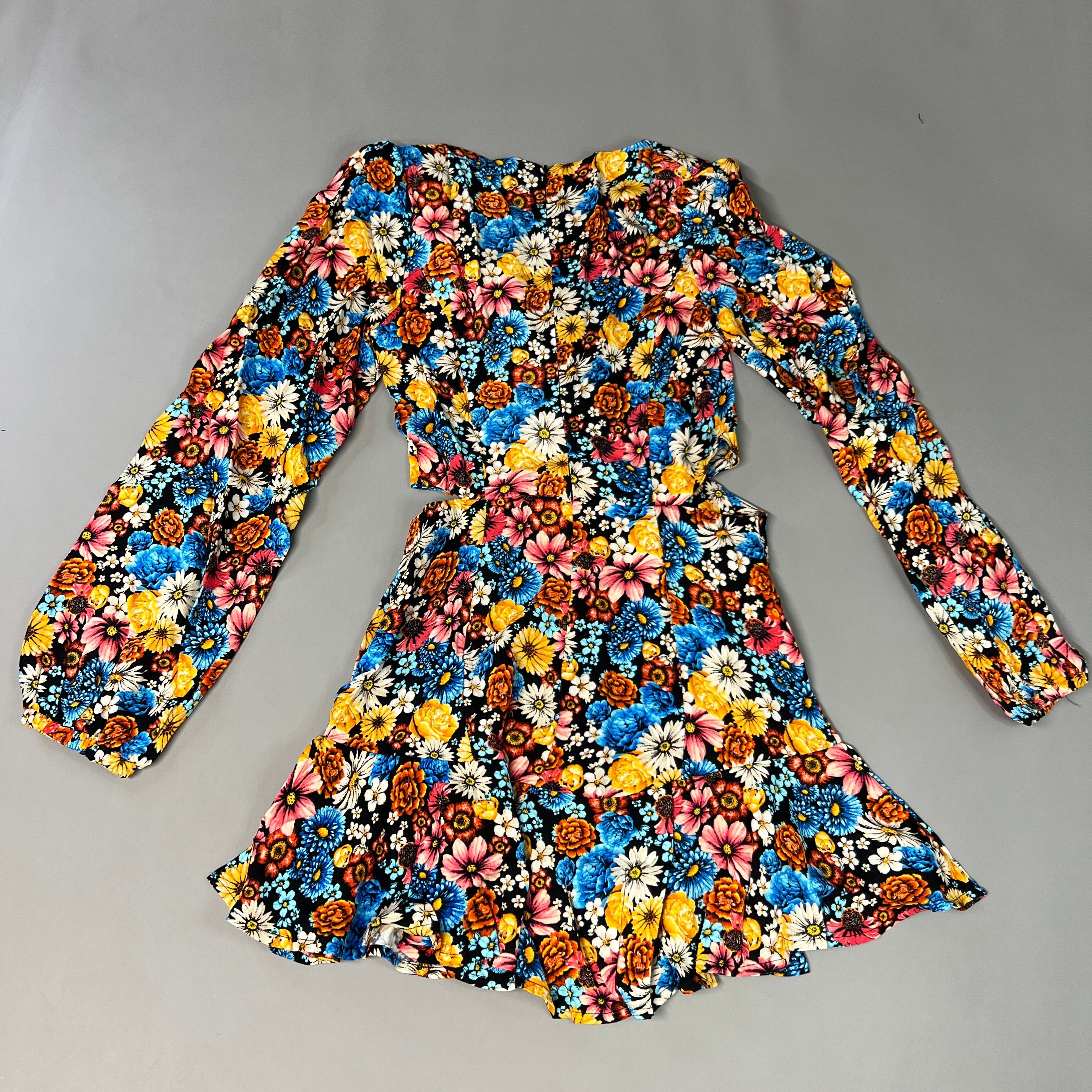 AFRM X Revolve Monna Sike Cutouts Mini Dress Women's XS Multi Wildflower AED020544 (New)