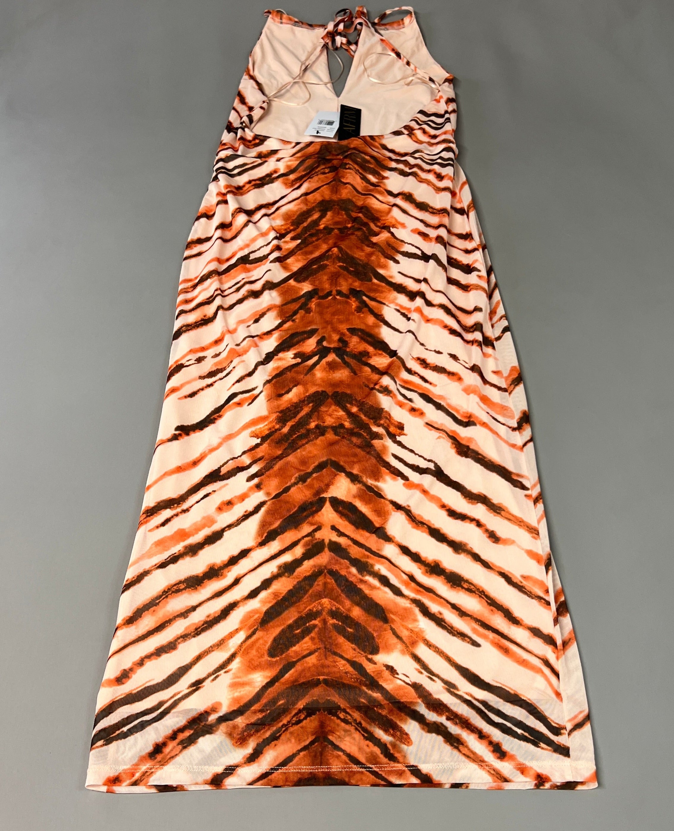 AFRM X Revolve Kalina Halter Mesh Mini Dress Women's M Placement Tiger AED021762 (New)
