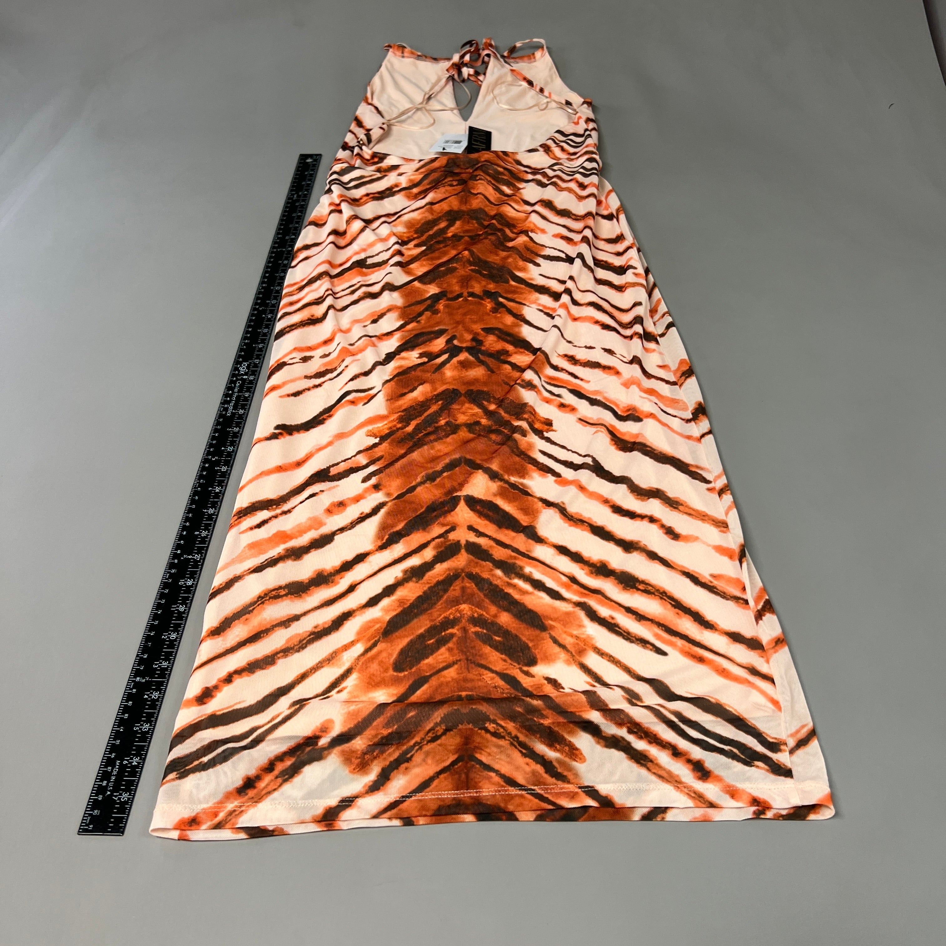 AFRM X Revolve Kalina Halter Mesh Mini Dress Women's M Placement Tiger AED021762 (New)