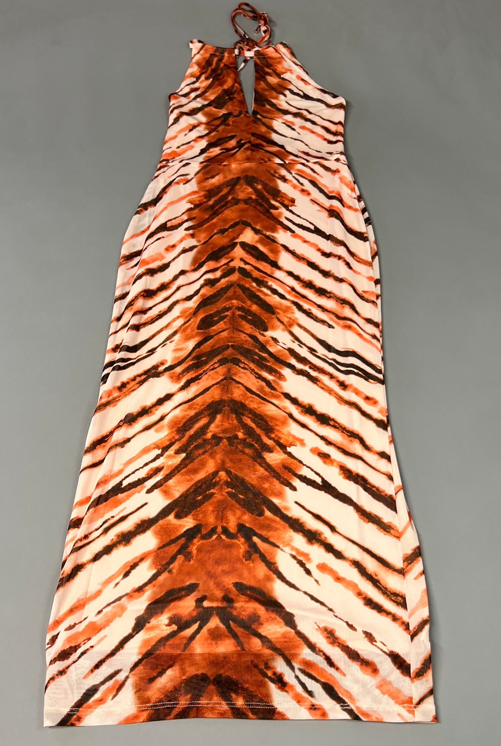 AFRM X Revolve Kalina Halter Mesh Mini Dress Women's XS Placement Tiger AED021762 (New)