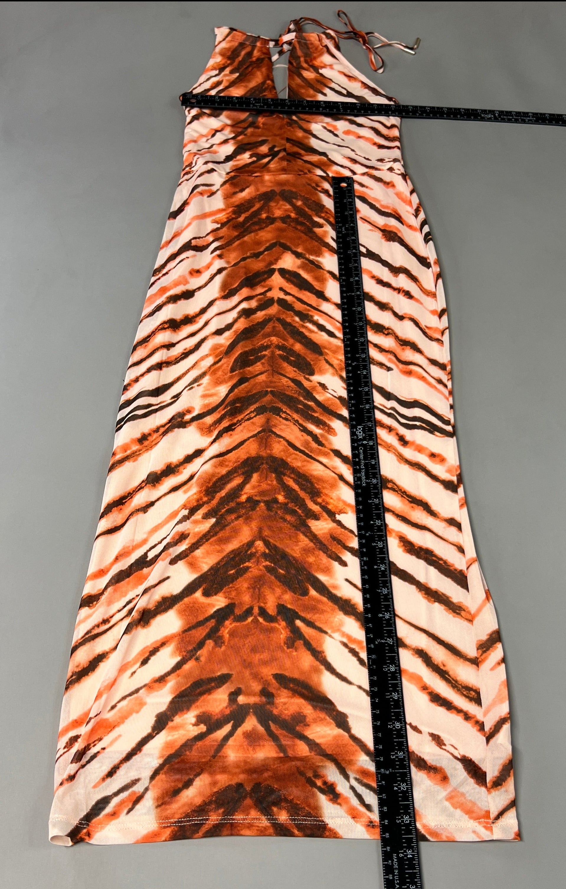 AFRM X Revolve Kalina Halter Mesh Mini Dress Women's XS Placement Tiger AED021762 (New)