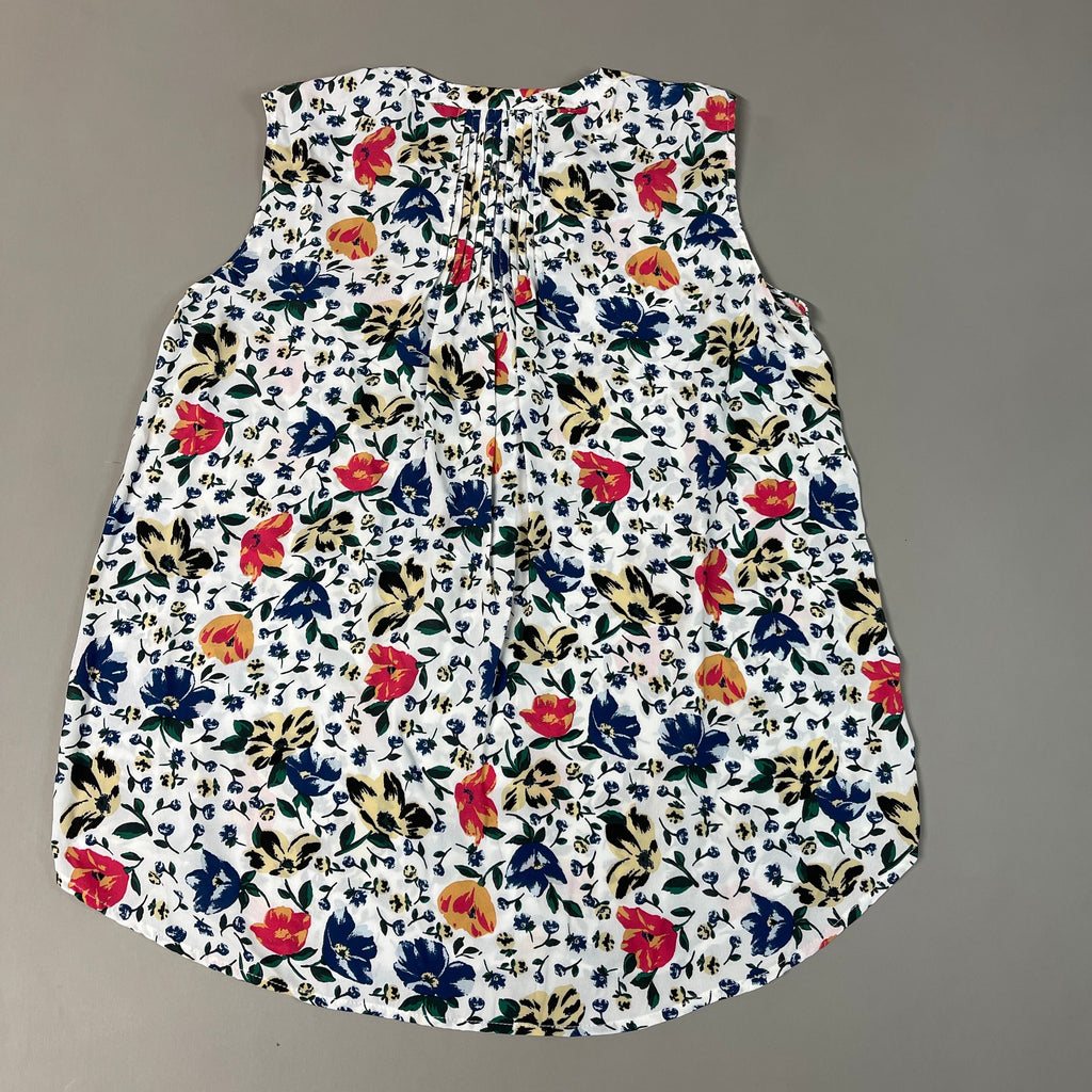 CHELSEA & THEODORE Sleeveless Blouse Women's Size S Bash Floral White 2165072 (NEW)