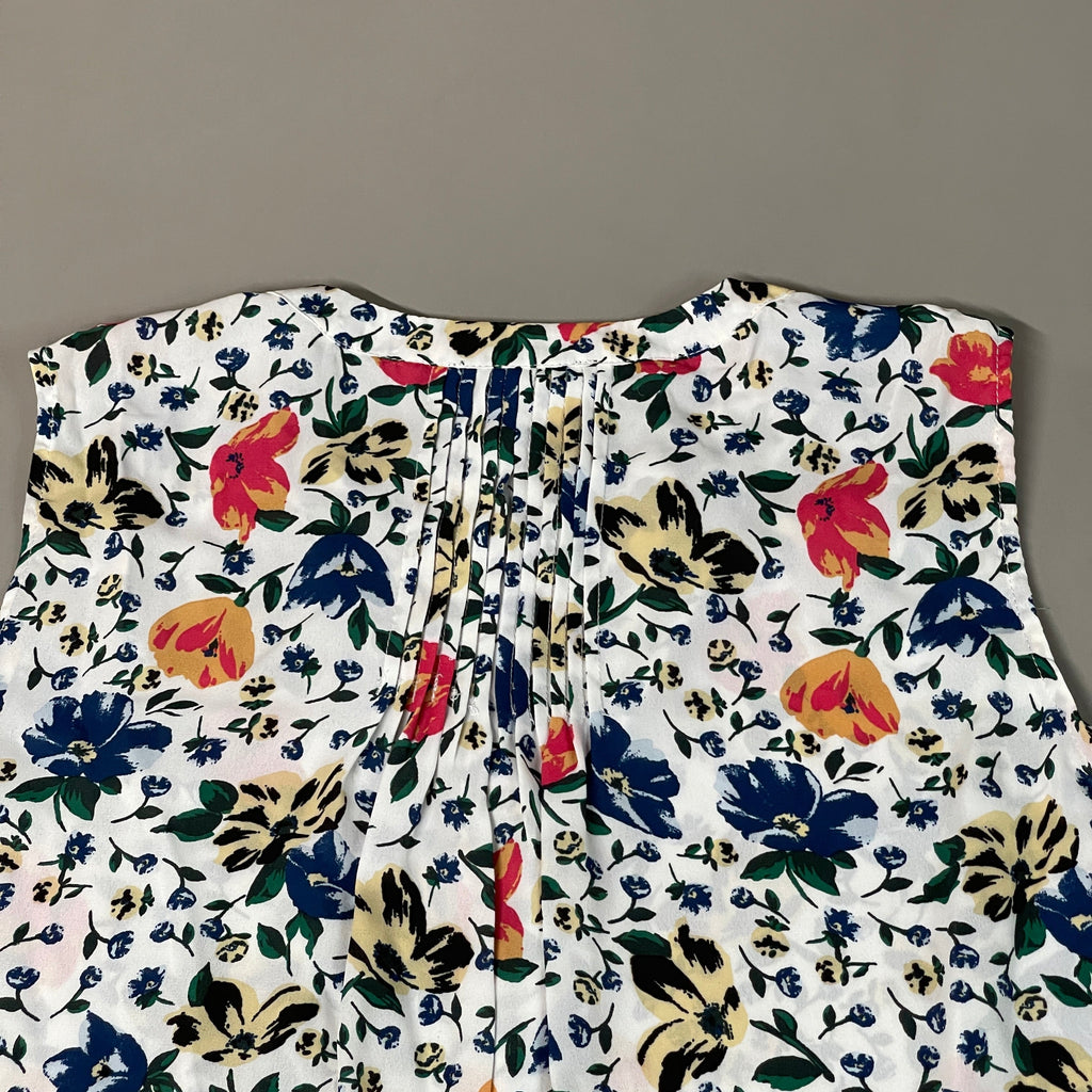 CHELSEA & THEODORE Sleeveless Blouse Women's Size S Bash Floral White 2165072 (NEW)