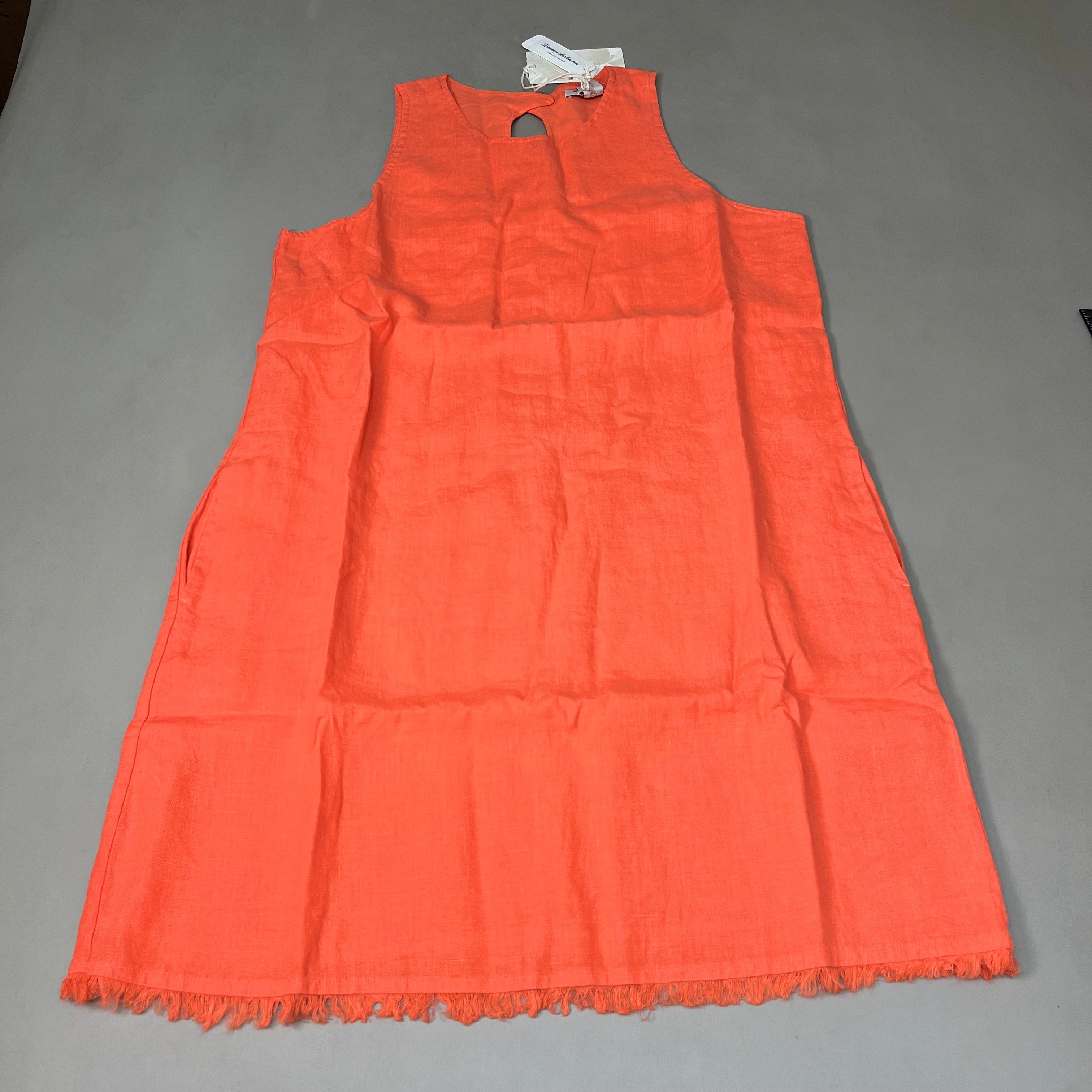 TOMMY BAHAMA Two Palms Linen Shift Short Dress Sz XS Burnt Coral TW615379 (New)