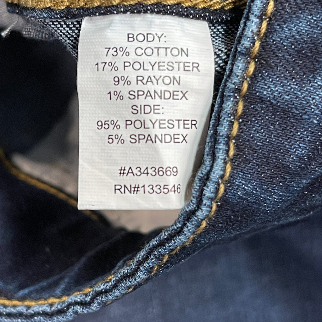 CLINTON KELLY Frayed Hem Jeans Women's Sz 16 Regular Dark Wash W/ Maroon Striped Side (New)