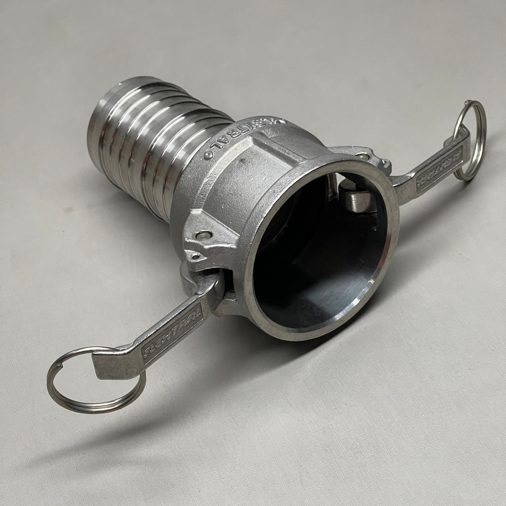 FLEXTRAL Cam & Groove Coupling Lock-On Thread Stainless 2.5" ID F X 1.75" ID M X 5.5" L C200-X (New)