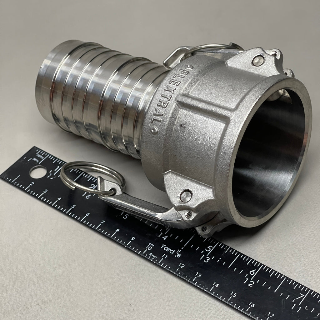 FLEXTRAL Cam & Groove Coupling Lock-On Thread Stainless 2.5" ID F X 1.75" ID M X 5.5" L C200-X (New)