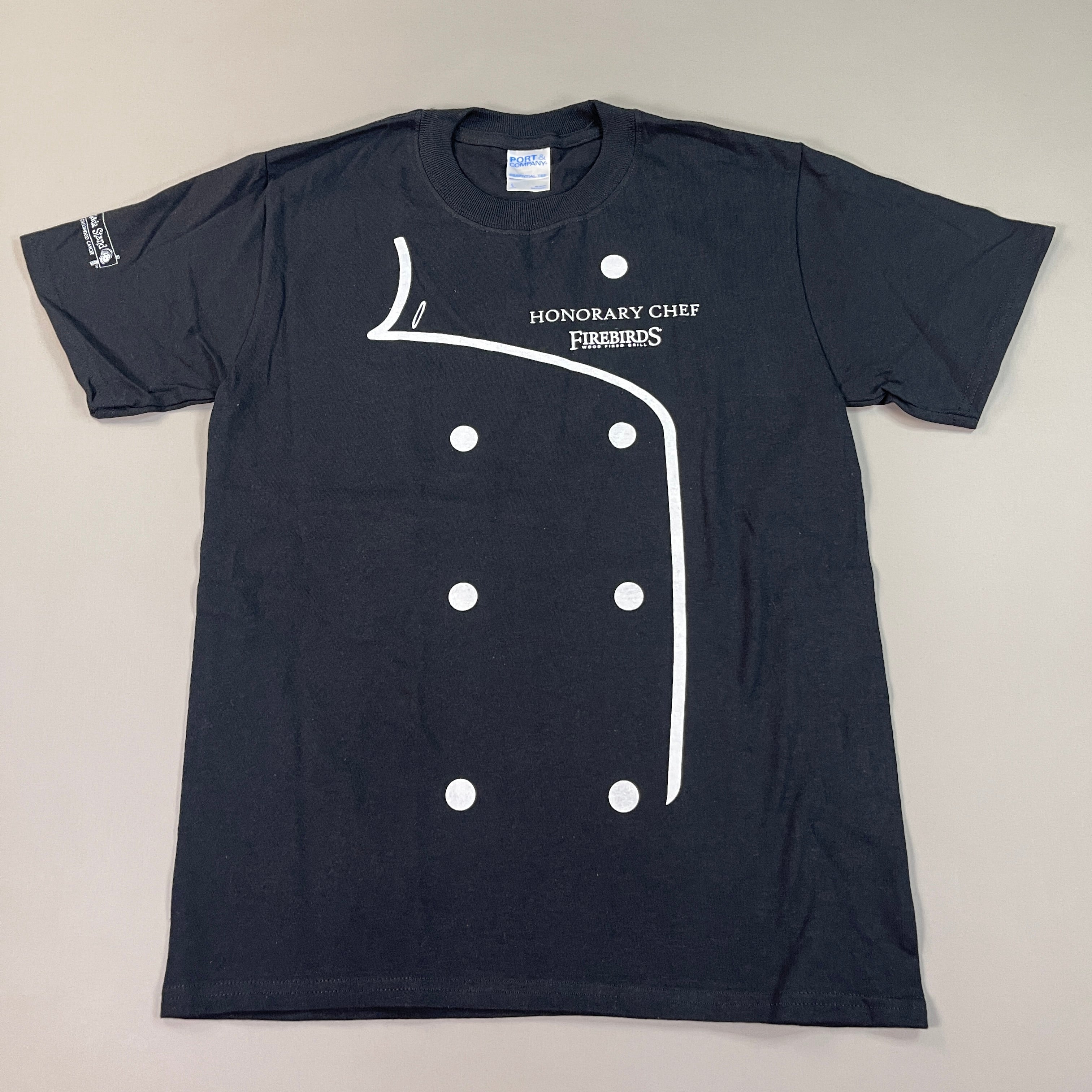 FIREBIRDS Honorary Chef Employee Staff Uniform SS Shirt Youth Sz L Black (New)