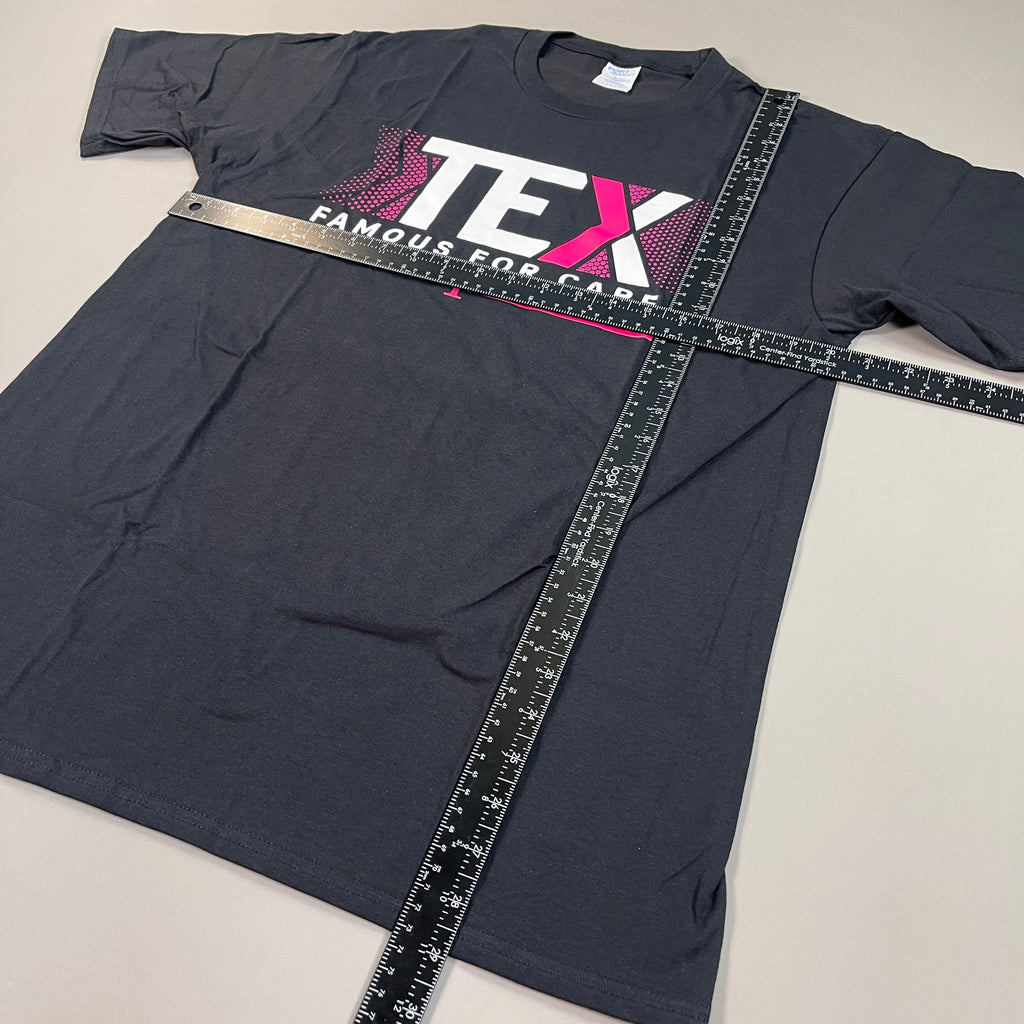 T-MOBILE Tee Shirt Short Sleeve TEX Famous For Care Men's Unisex Sz L Black/Pink (New)