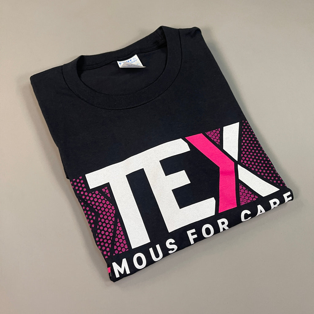 T-MOBILE Tee Shirt Short Sleeve TEX Famous For Care Men's Unisex Sz L Black/Pink (New)