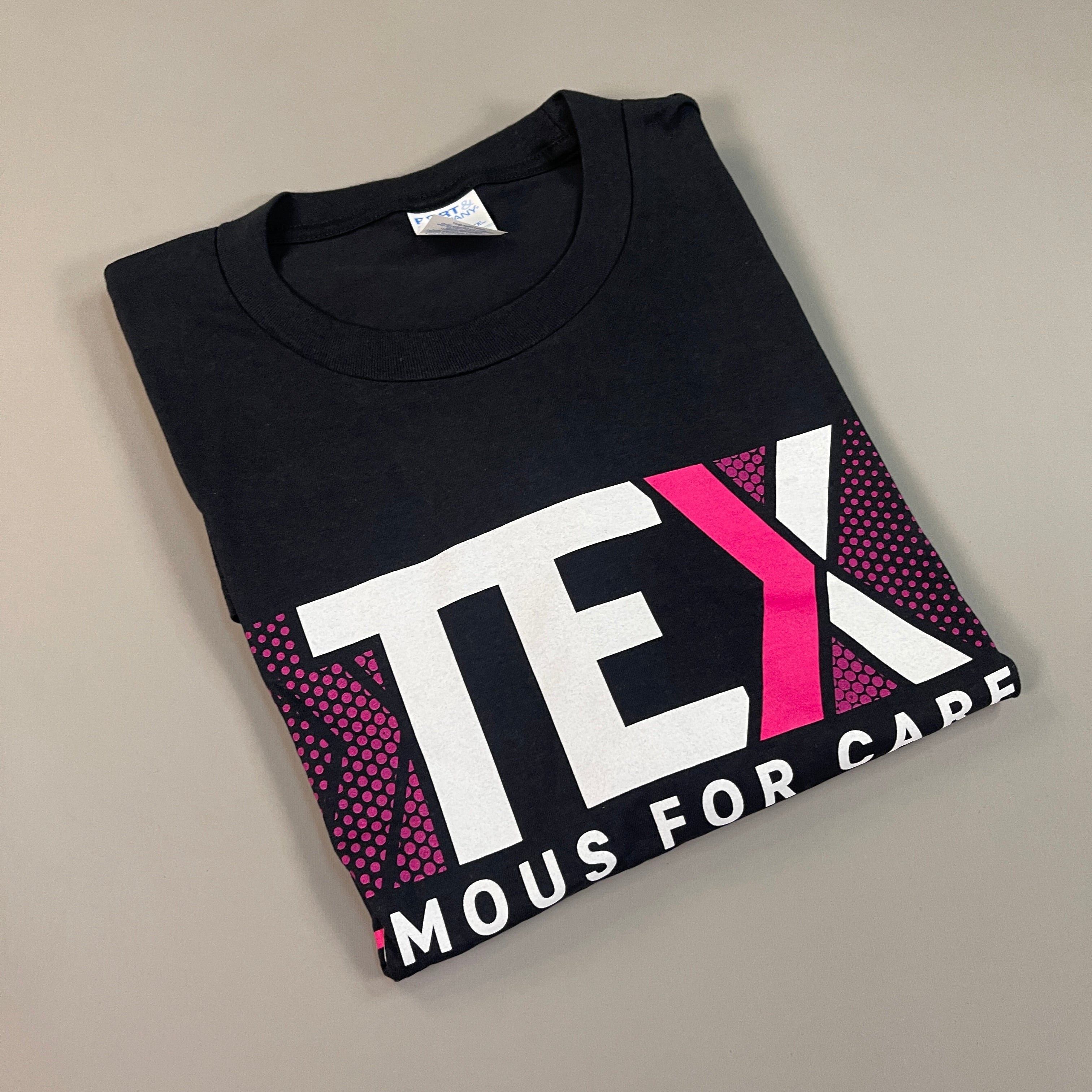 T-MOBILE Tee Shirt Short Sleeve TEX Famous For Care Men's Unisex Sz L Black/Pink (New)