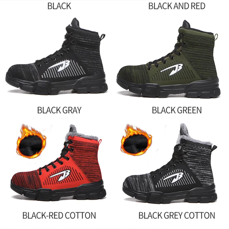 Men's Winter Safety Work Boots - Steel Toe Waterproof Insulated Construction Boots