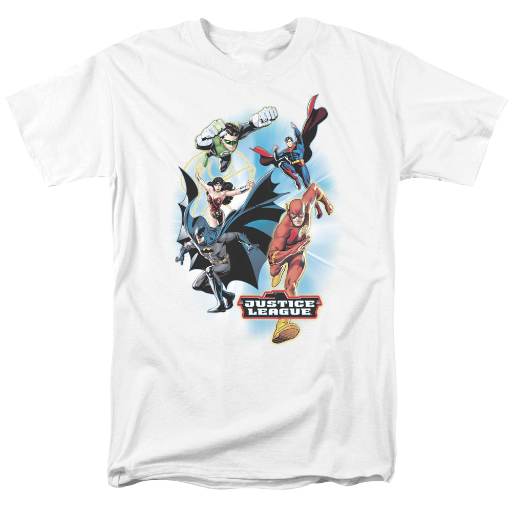 Justice League At Your Service Mens T Shirt White Officially Licensed