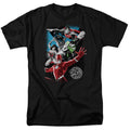 Justice League Galactic Attack Mens T Shirt Black Officially Licensed
