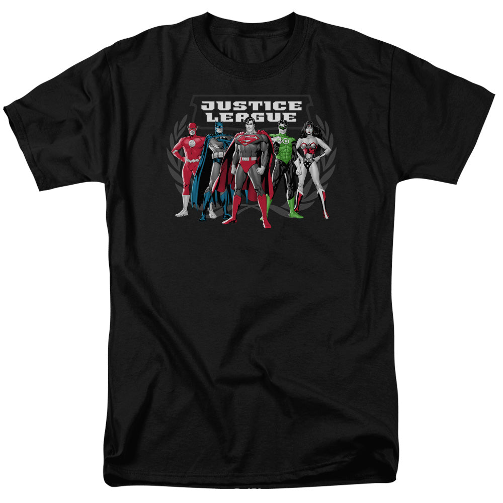 Justice League the Big Five Mens T Shirt Black Officially Licensed