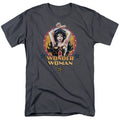 Wonder Woman Powerful Woman Mens T Shirt Charcoal Officially Licensed