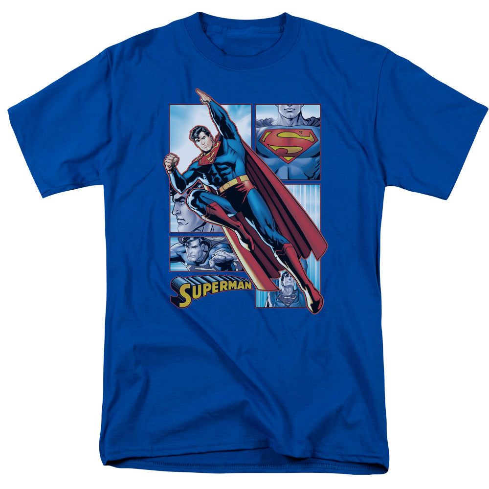 Superman Panels Mens T Shirt Royal Blue Officially Licensed