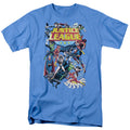 Justice League League a Plenty Mens T Shirt Carolina Blue Officially Licensed